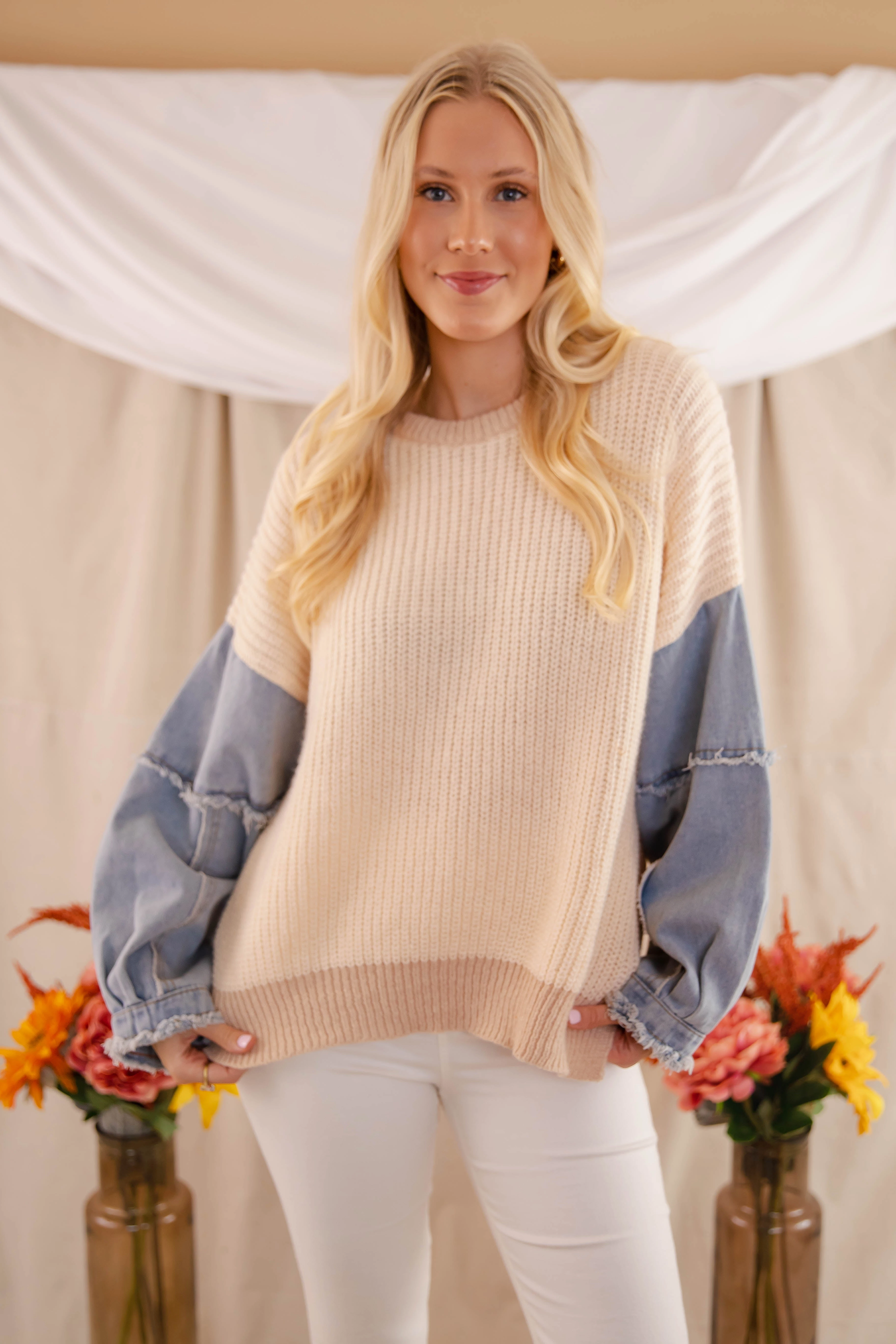 RESTOCK: Best Of Both Worlds Sweater-Taupe AntiPilling Technology Double Stitched Seams