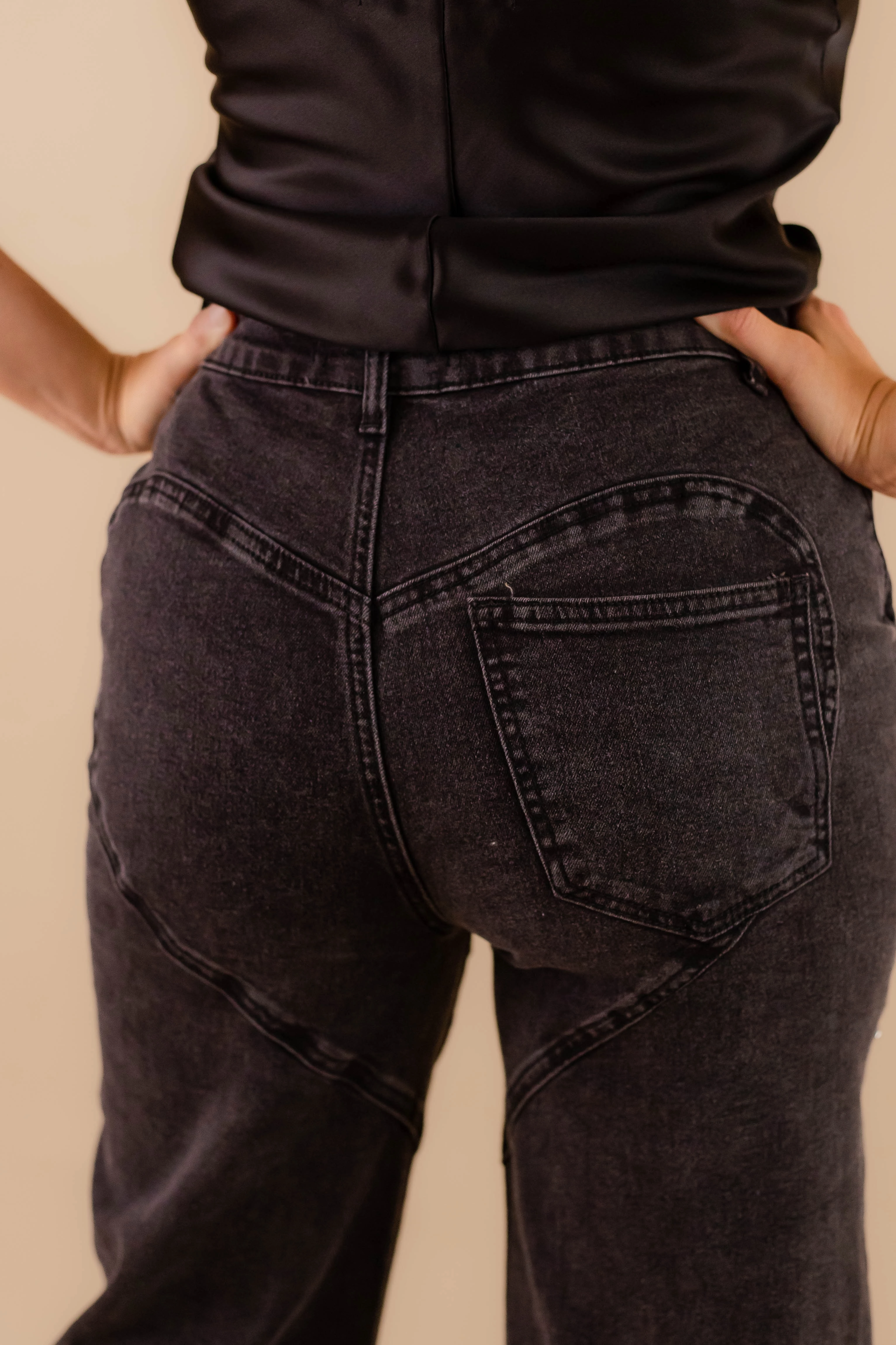 RESTOCK: Big Personality Rhinestone Denim-Black Crisp Design