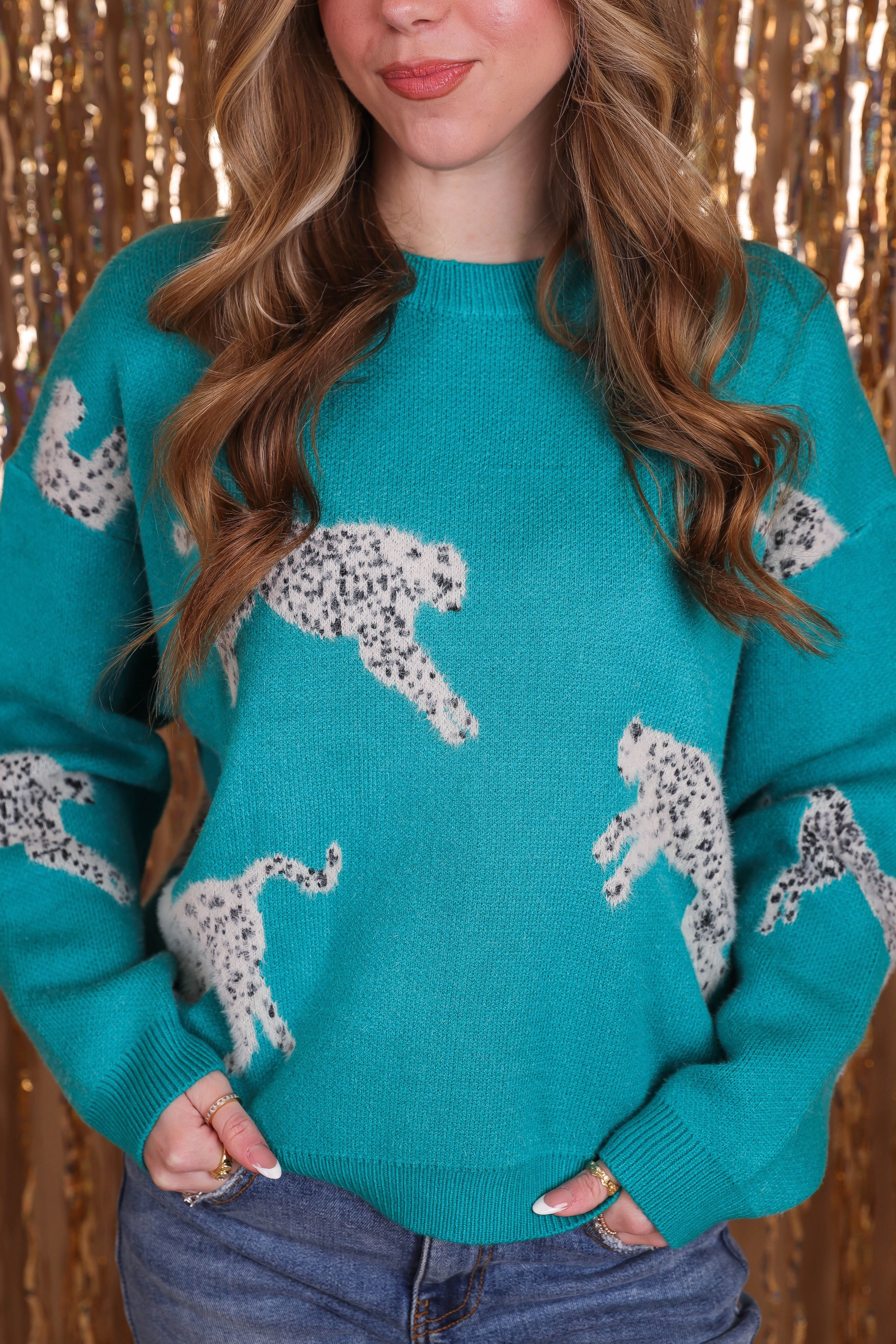 RESTOCK: My Wild Idea Sweater-Teal Odor Resistant Fabric Layered Neckline