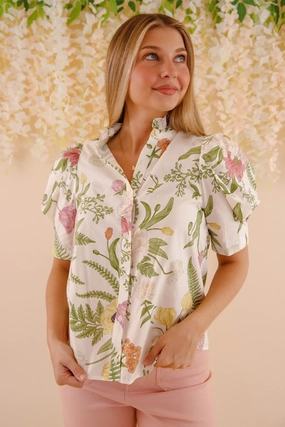 WrinkleFree Finish RESTOCK: When Friendship Blooms Blouse