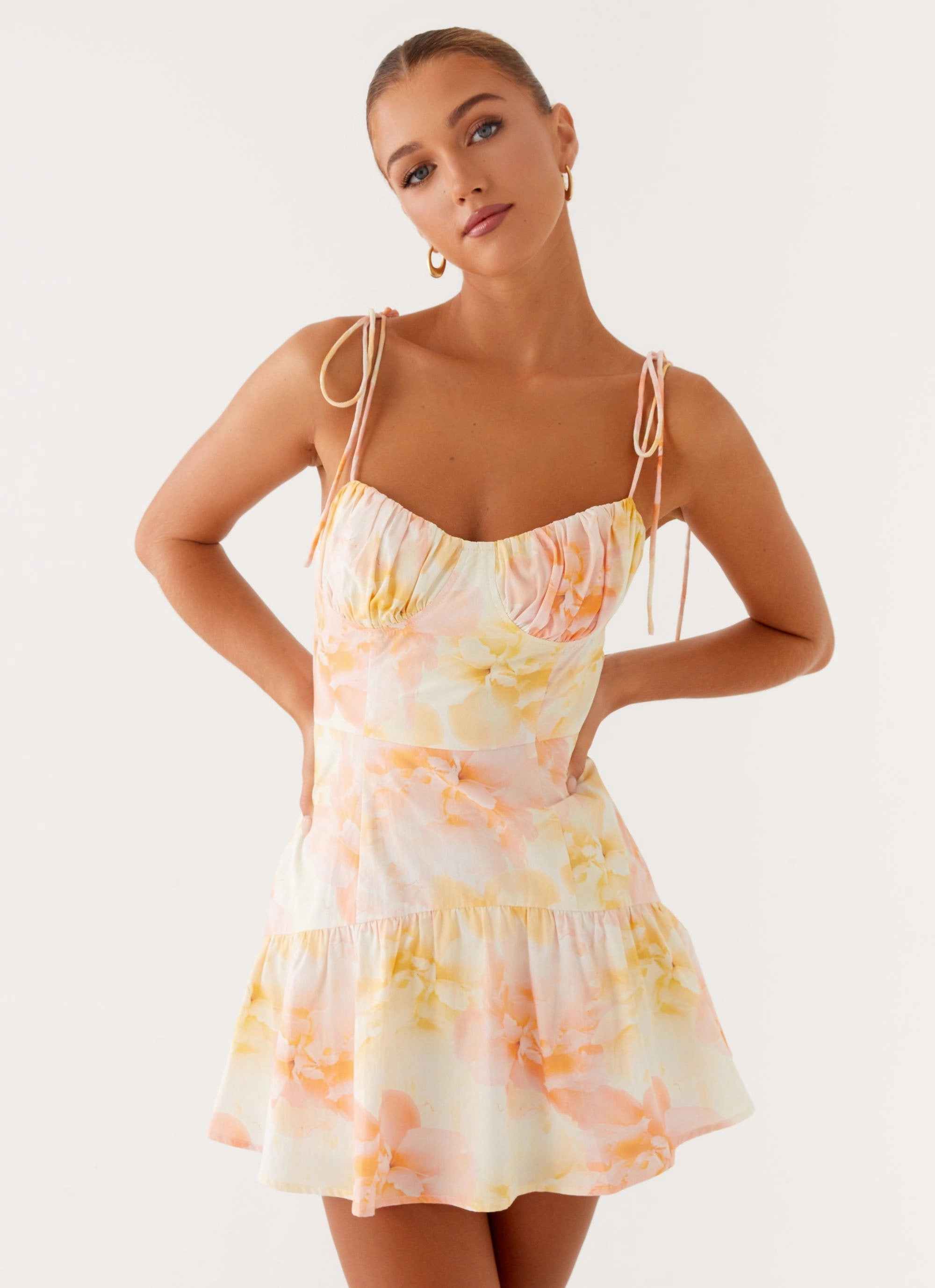 Abby Mini Dress - Floral Print Sweet Mood Easy Elegance