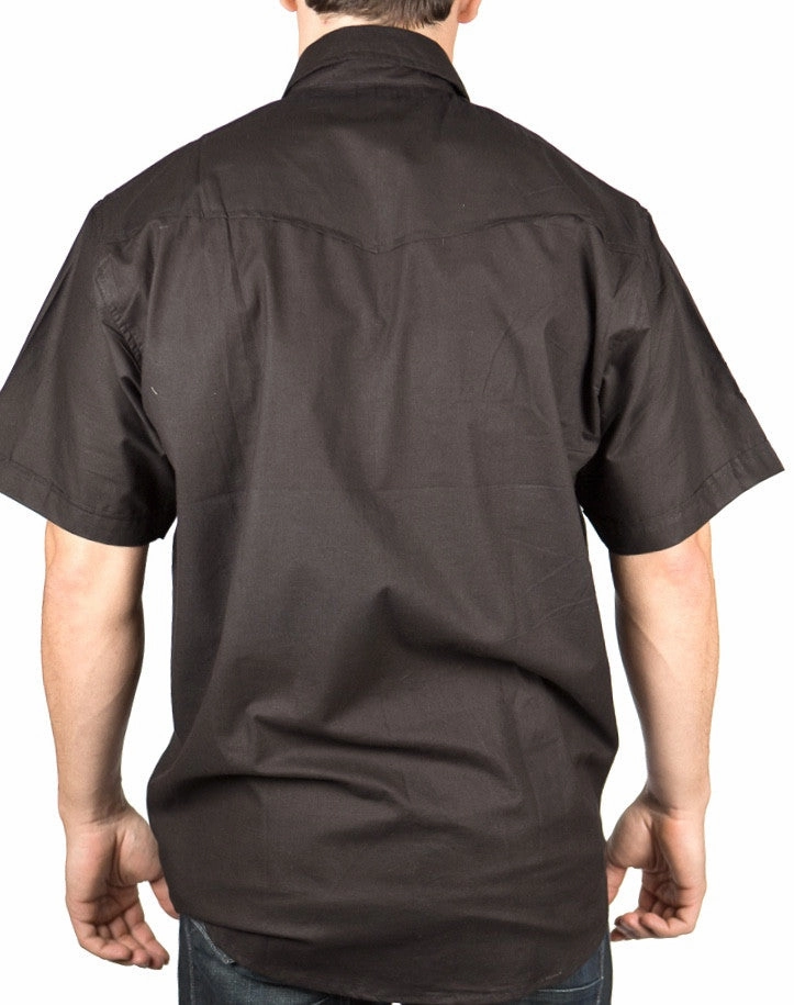 Tagless Design HighCollar Design Retro Snap Shirt