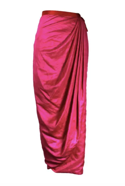 Reversible wrap midi skirt