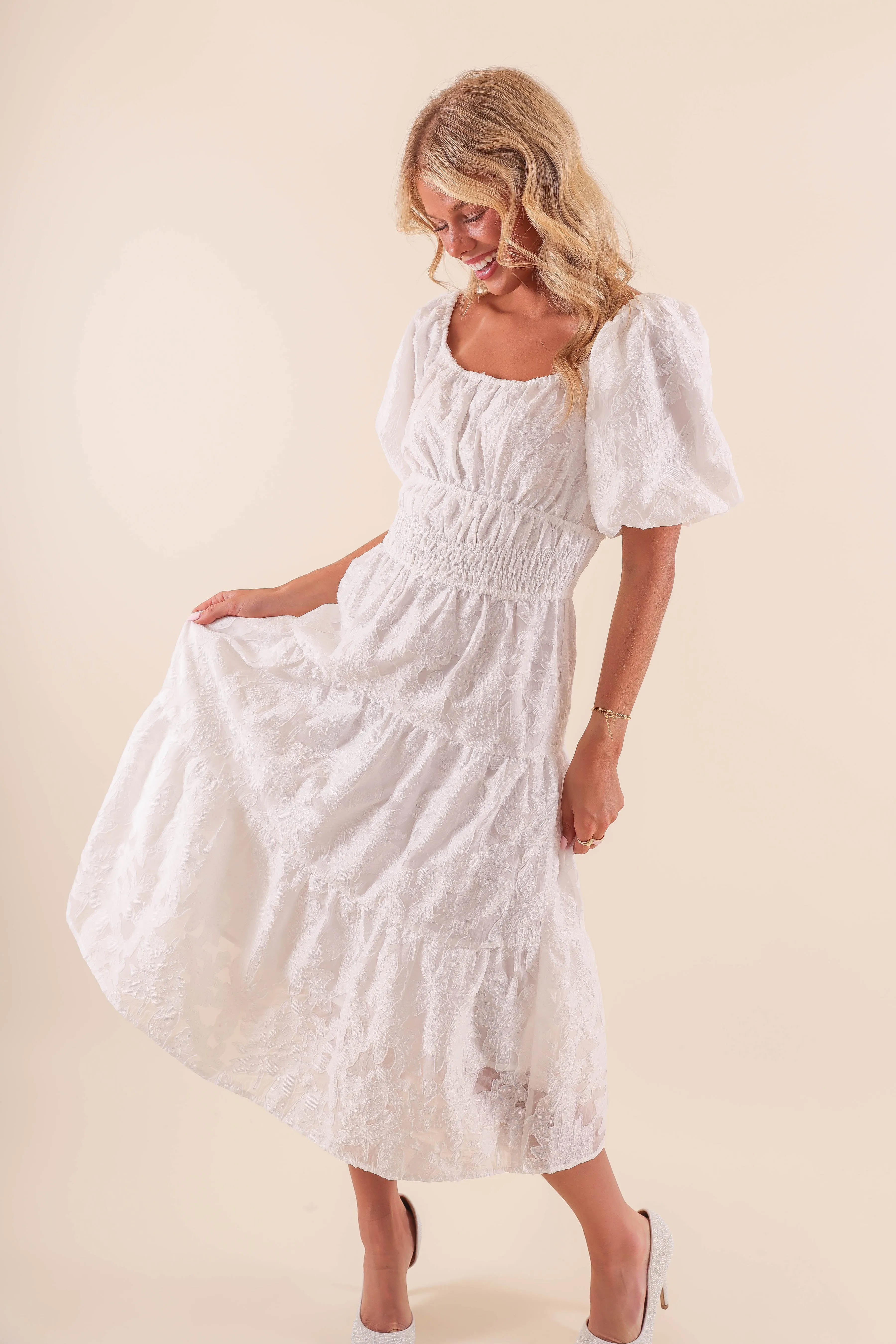 Comfortable fit Review My Plans Dress-White