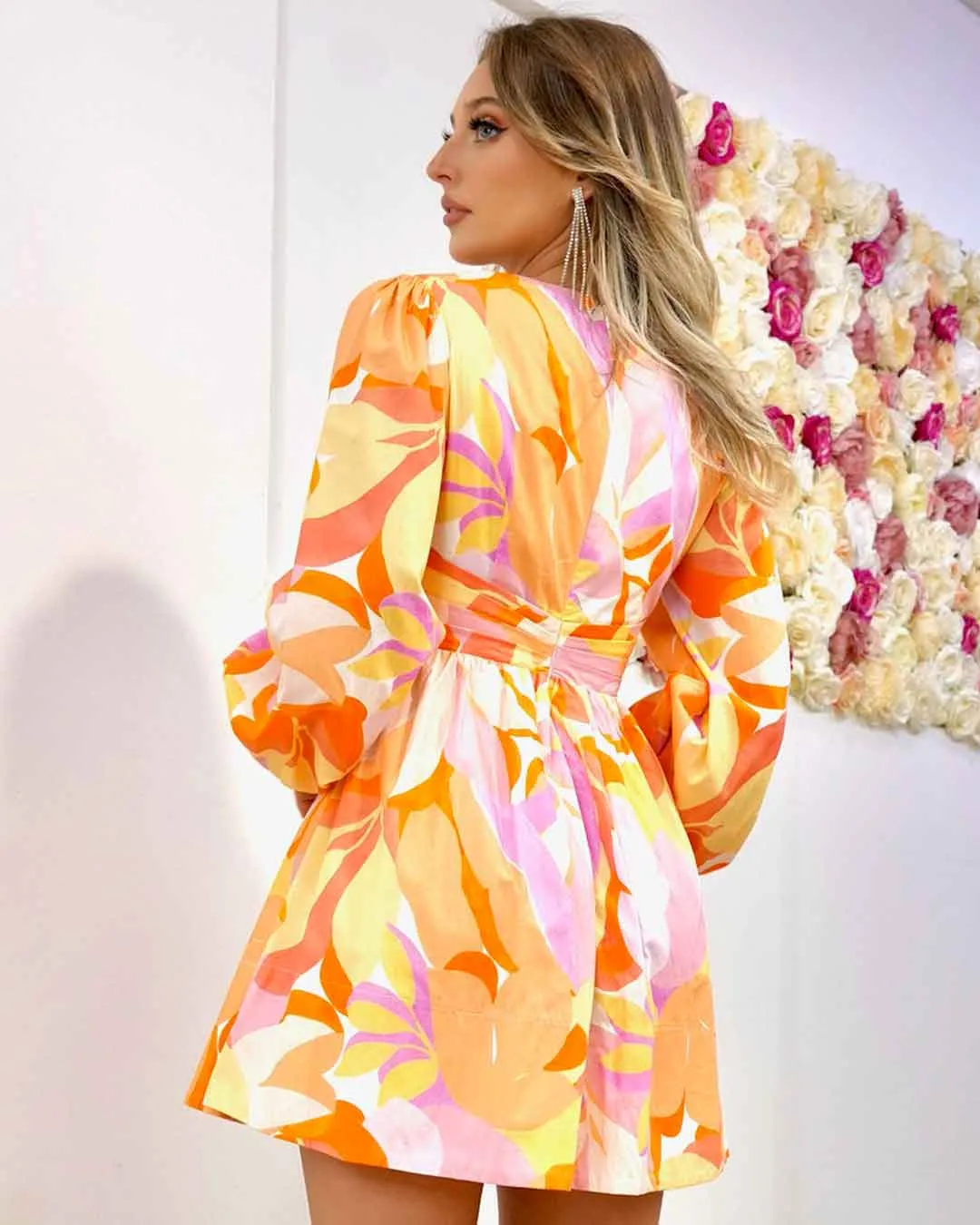 Rhea Mini Dress - Yellow Print