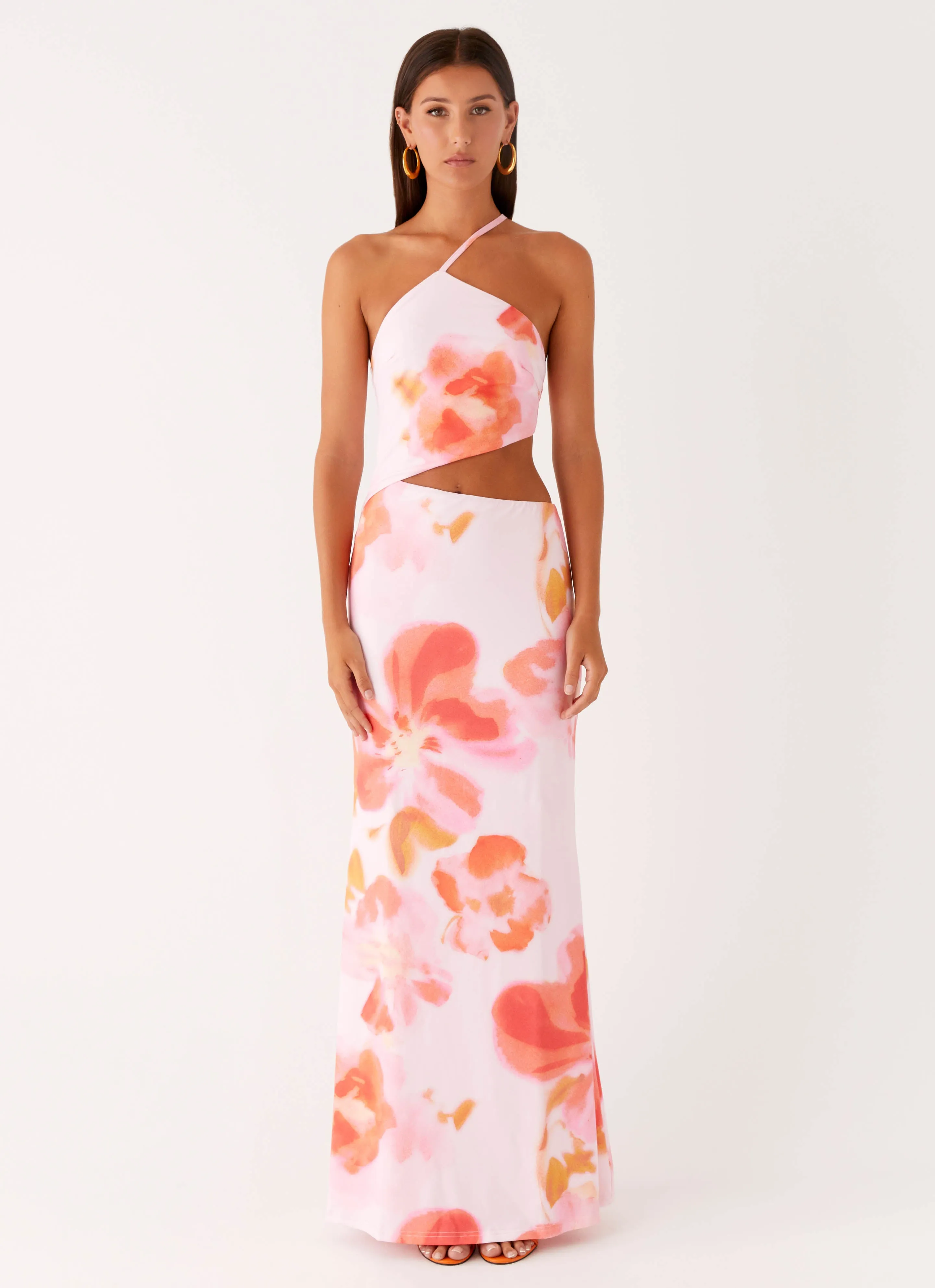Riano Cut Out Maxi Dress - Blushing Blossom Modern and Stylish