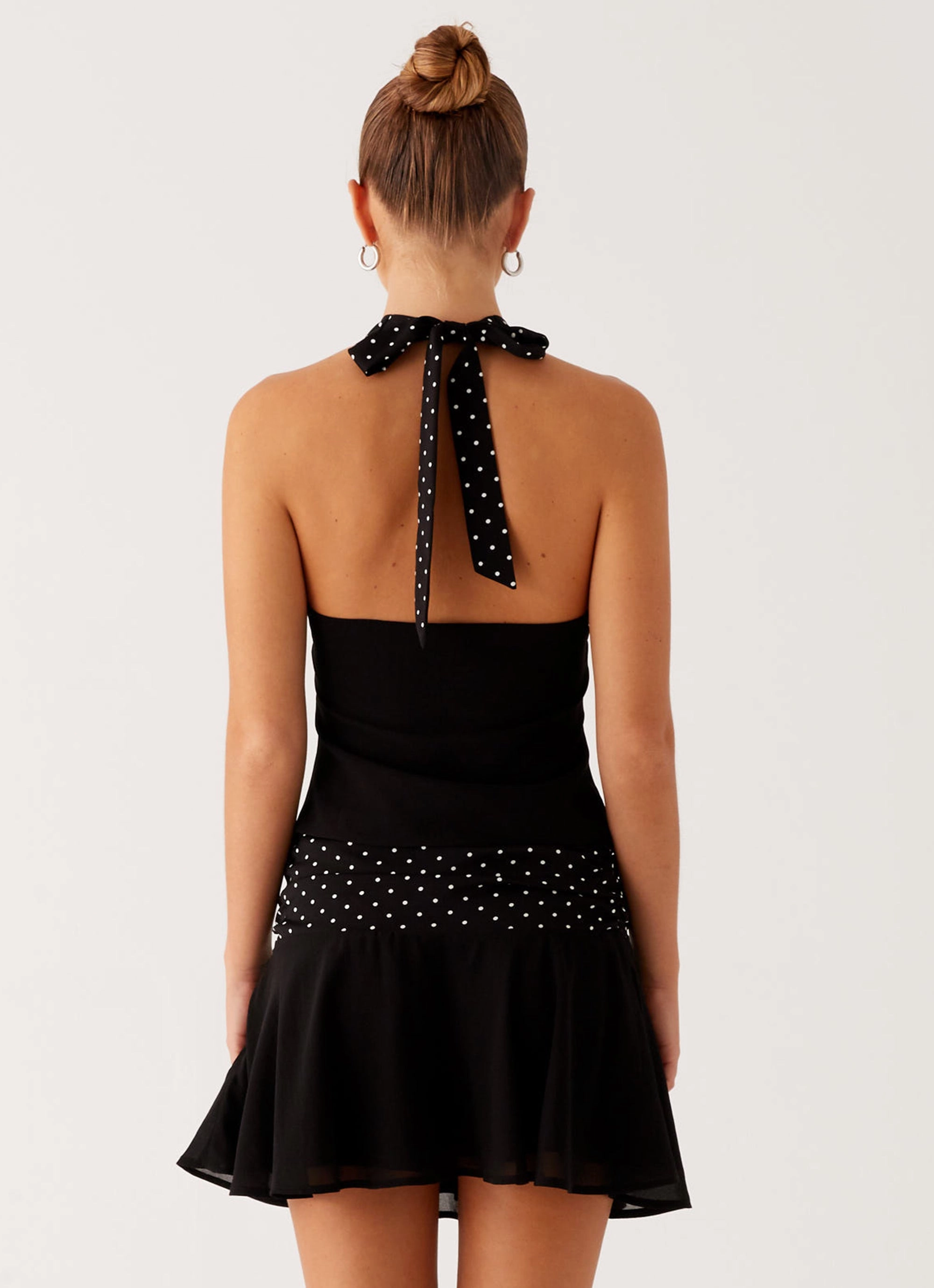 Devoted Halterneck Top - Black Polka Dot CrewNeck