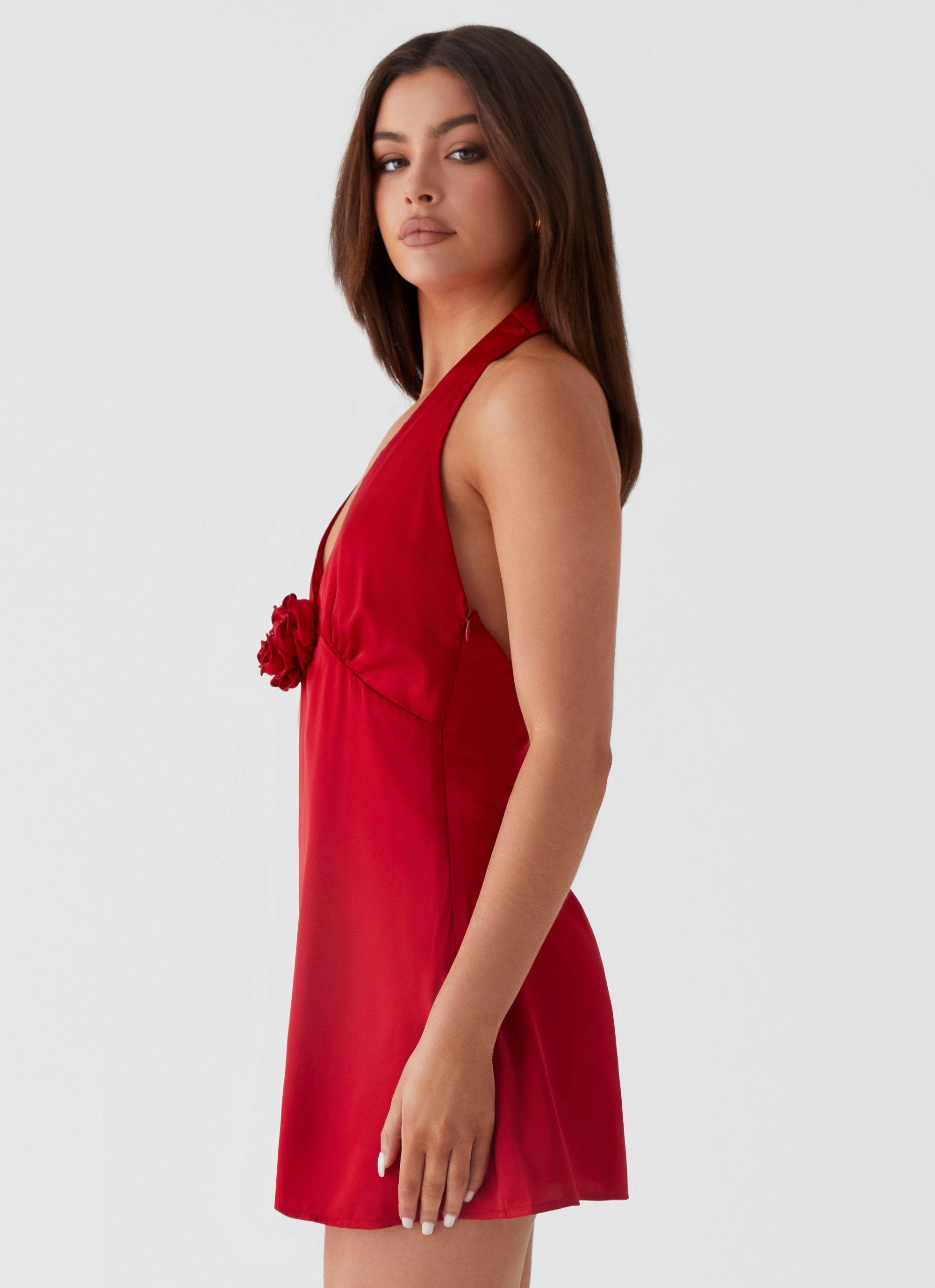 wrap waist Rich Love Mini Dress - Red