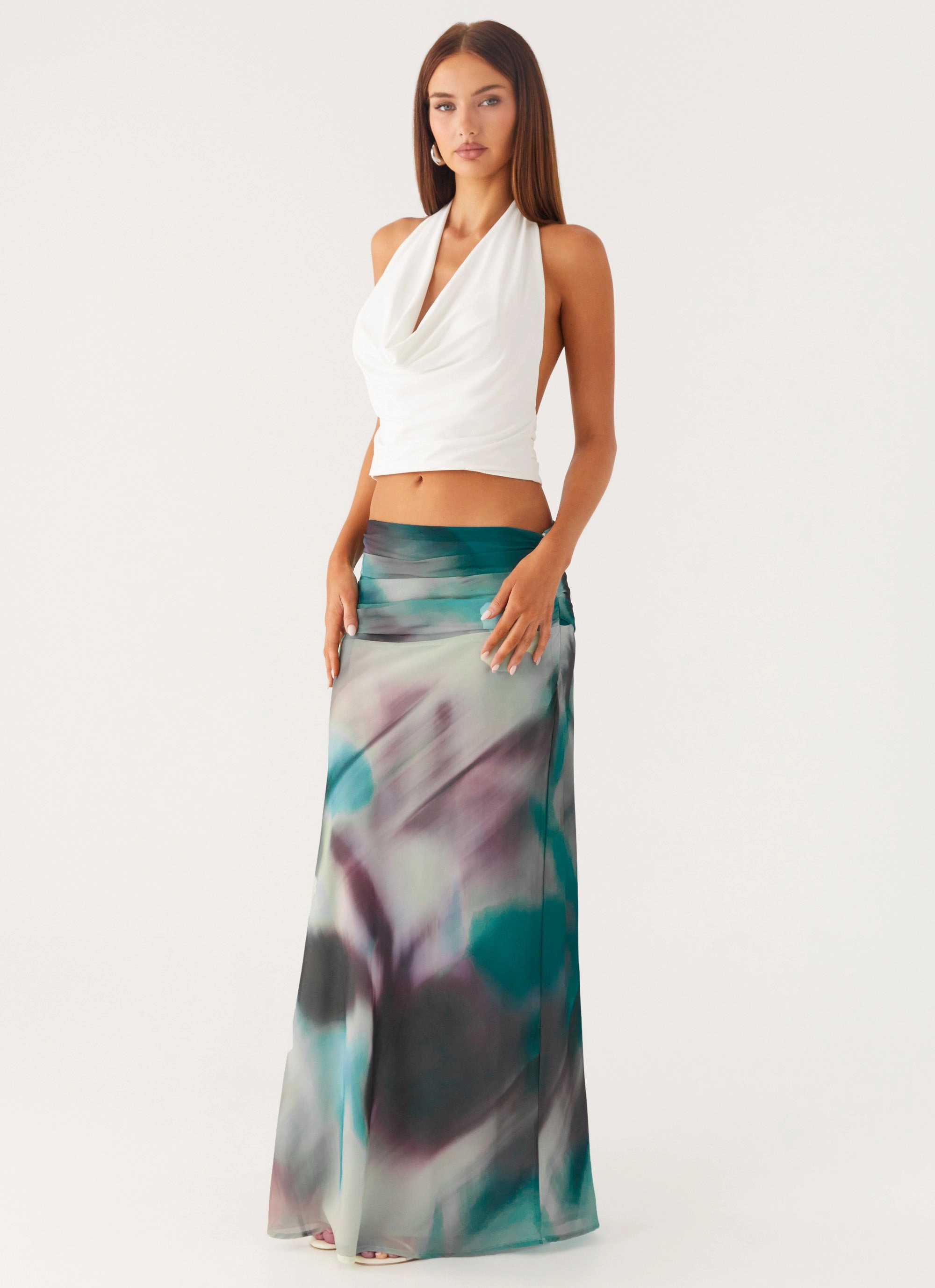 Rimi Maxi Skirt - Sea Splash Casual Fit Skinny Fit
