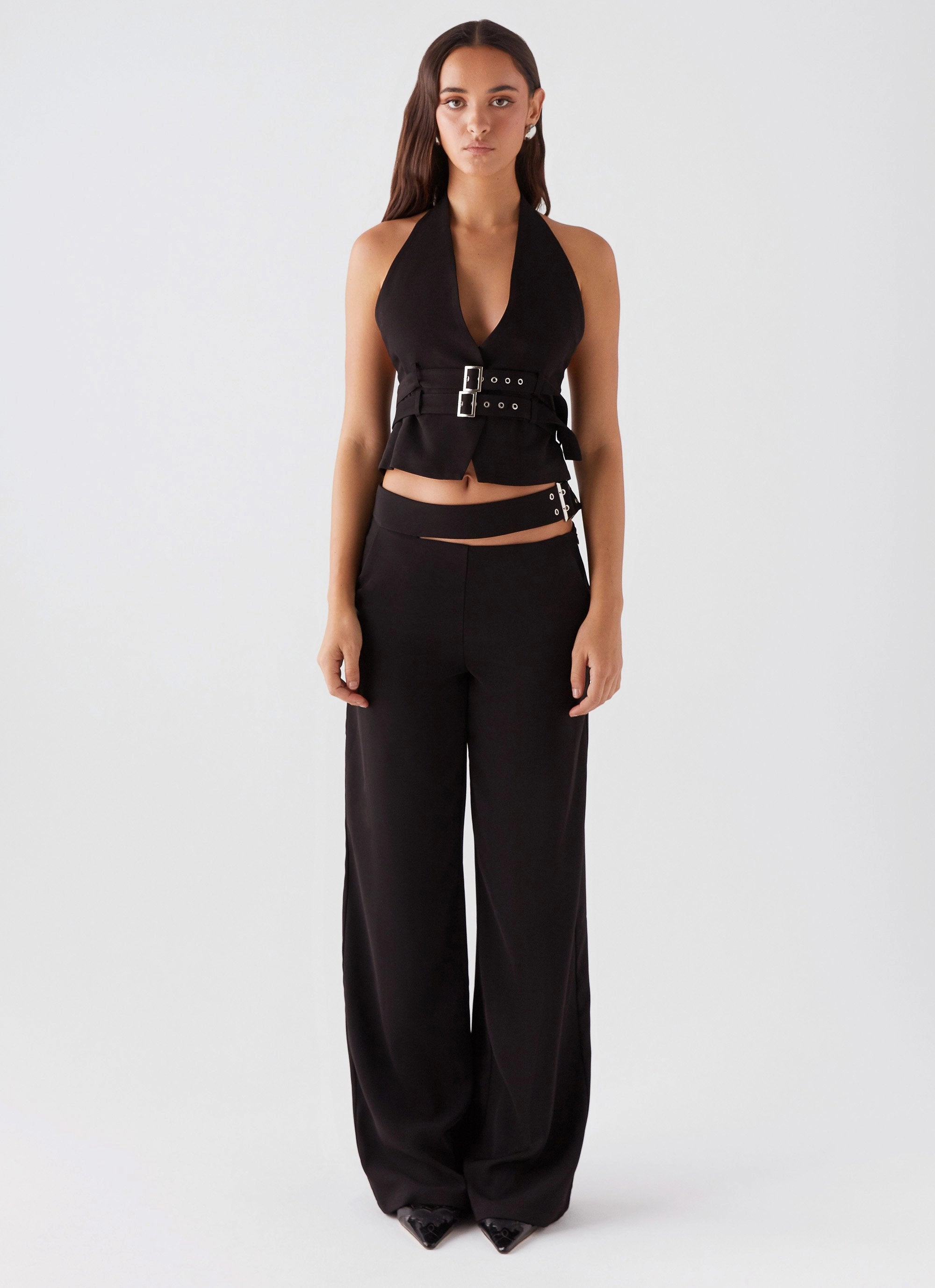 Warm Layer EcoDyeProcess Rina Belt Halterneck Top - Black