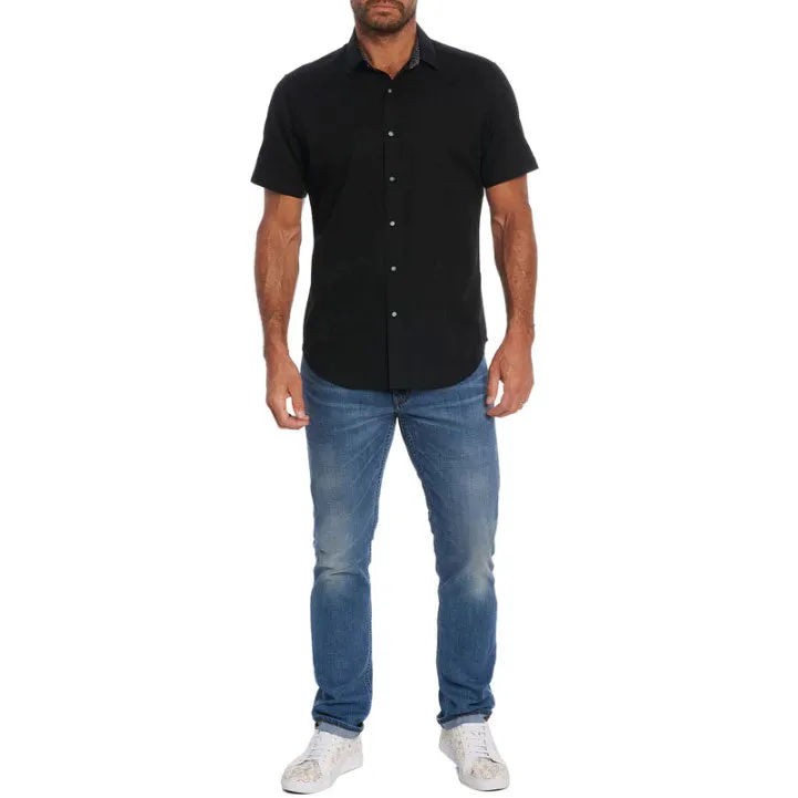 Robert Graham Highland Short Sleeve Classic Fit Sport Shirt - Black
