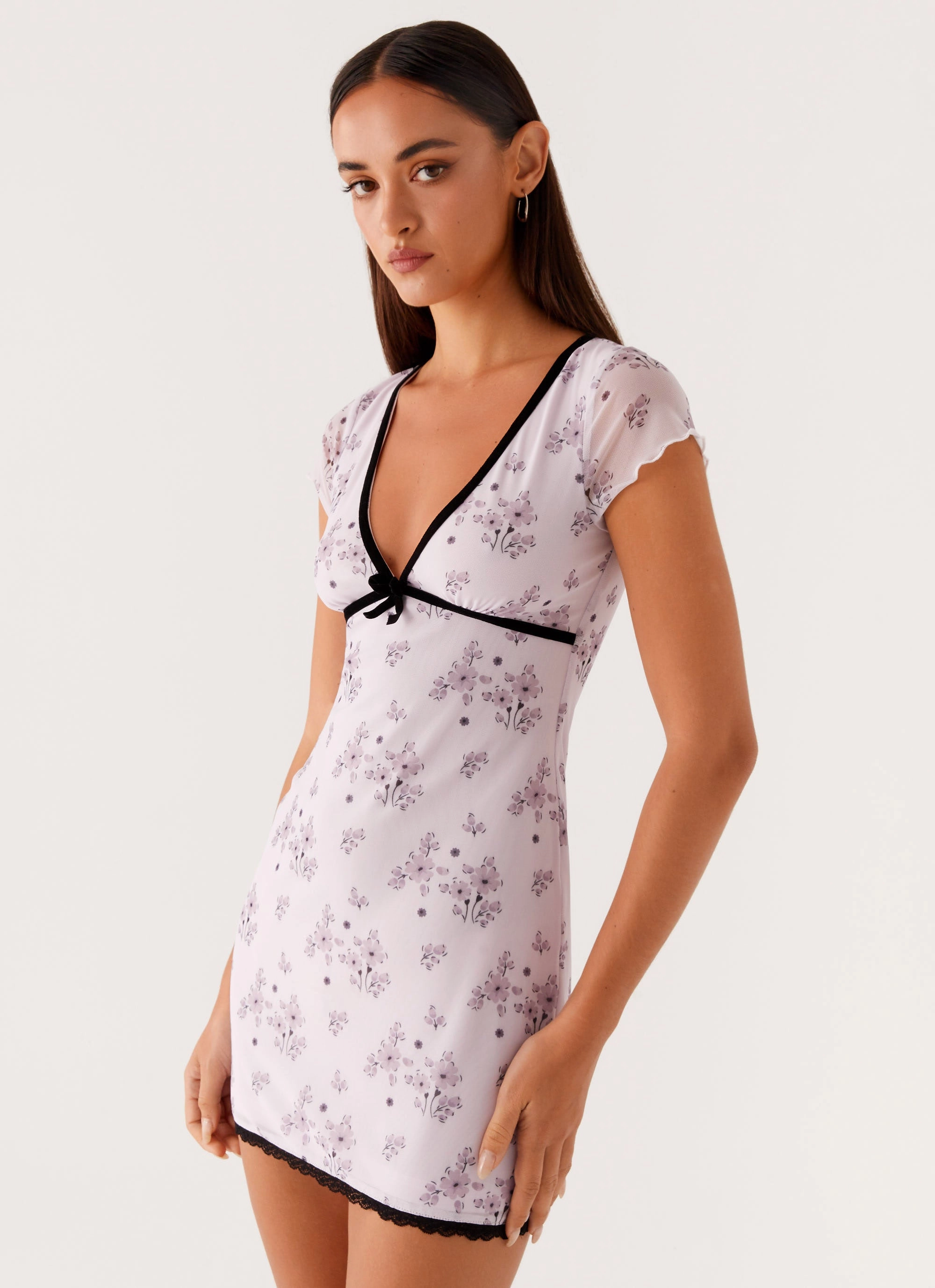 Rocca Mini Dress - Lavender Meadow Subtle Fit