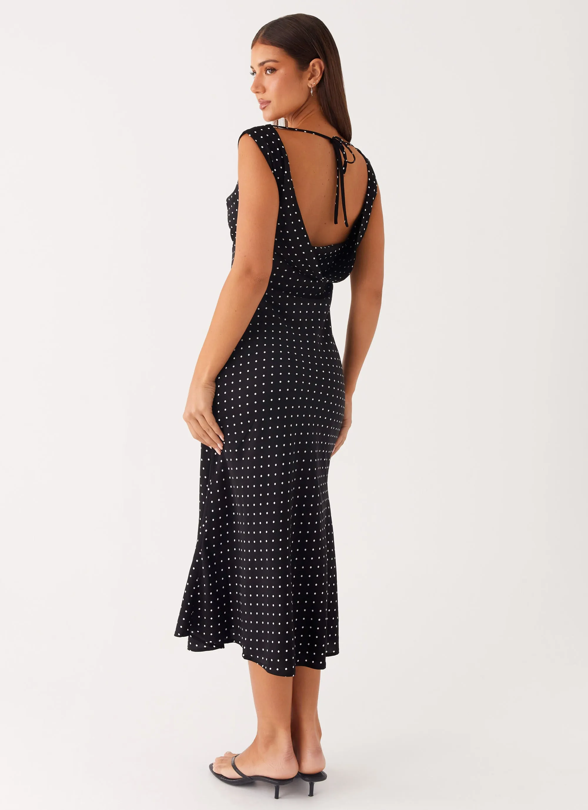 flattering appearance Eco-Lining Role Model Maxi Dress - Black Polka Dot
