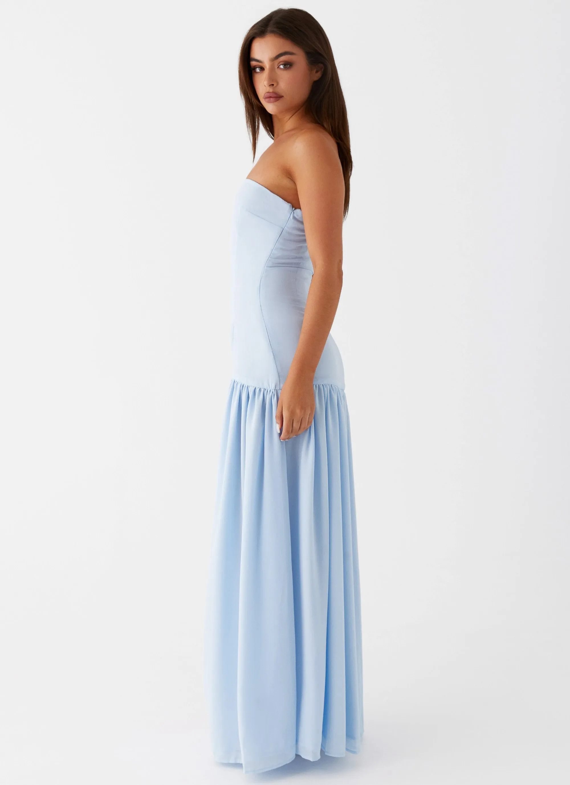 Eden Strapless Maxi Dress - Blue Work Mood Polished Mood