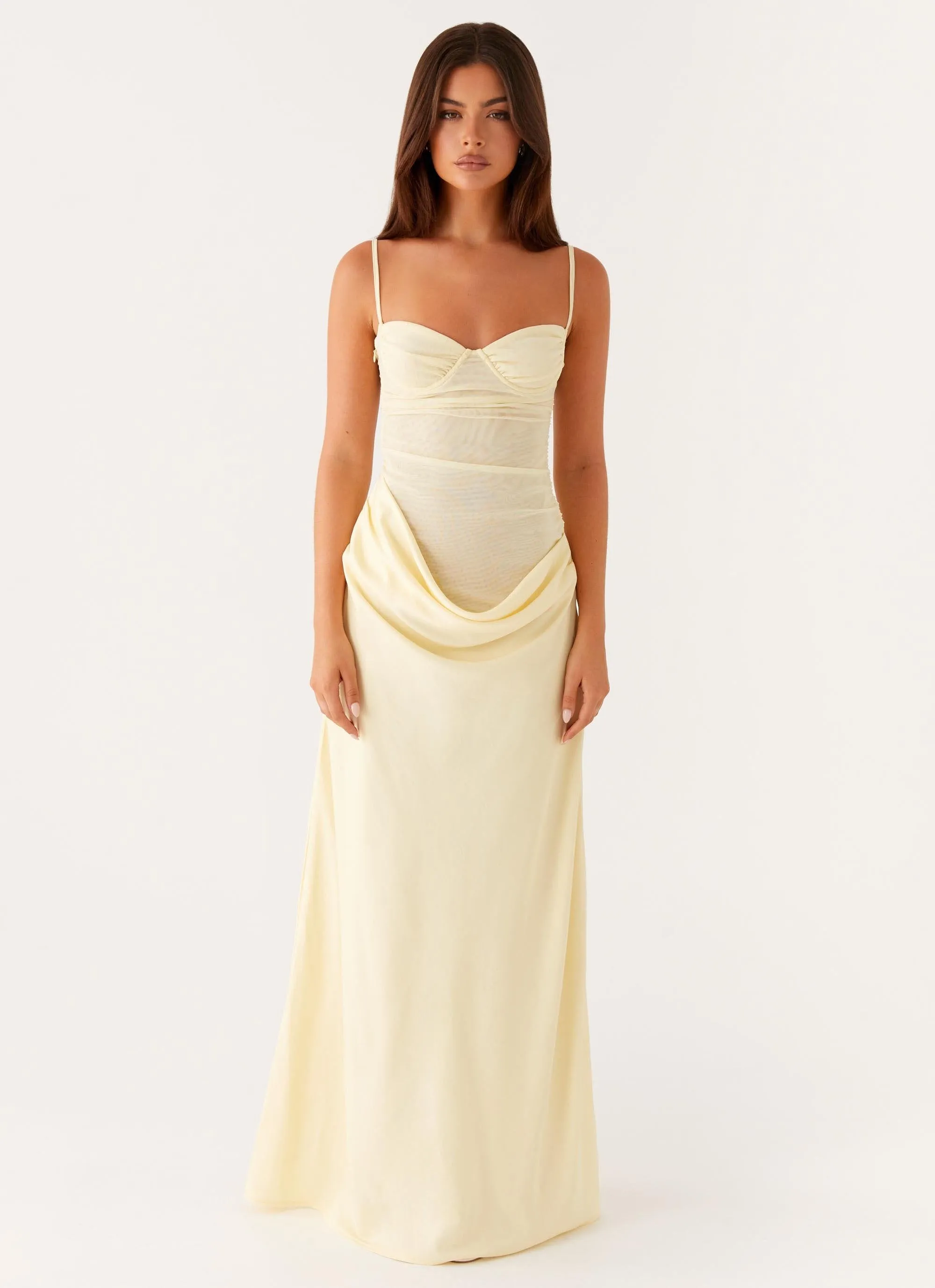 Soft Mesh Classic Tailoring Romy Maxi Dress - Yellow