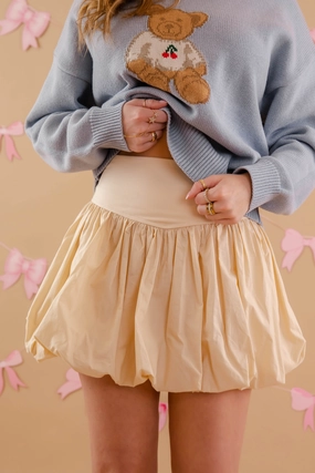 RESTOCK: Plan A Date Bubble Skirt-Beige Lightweight Design Quick Layer