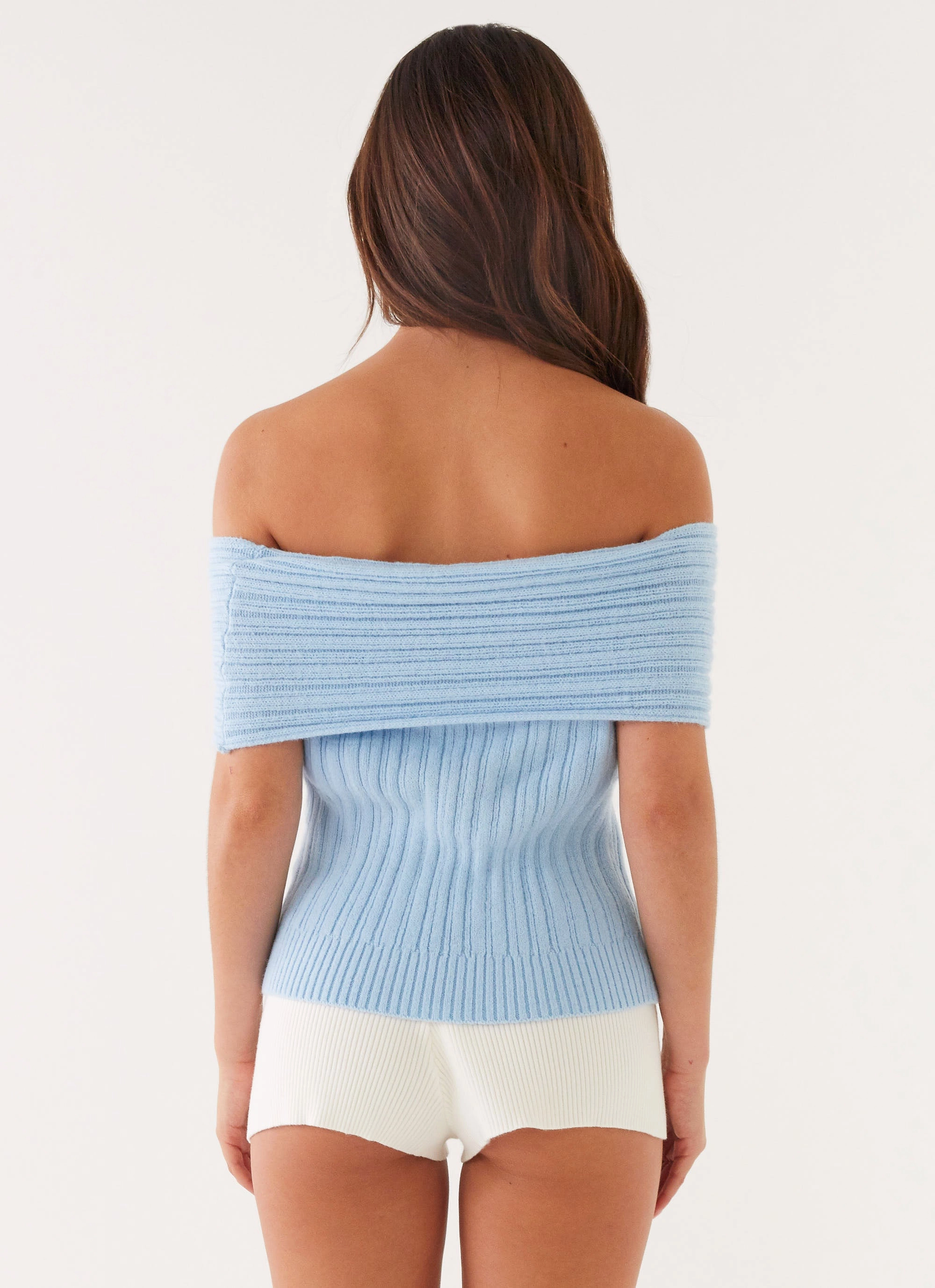 FadeResistant Elasticized Waistband Rosen Knit Top - Blue