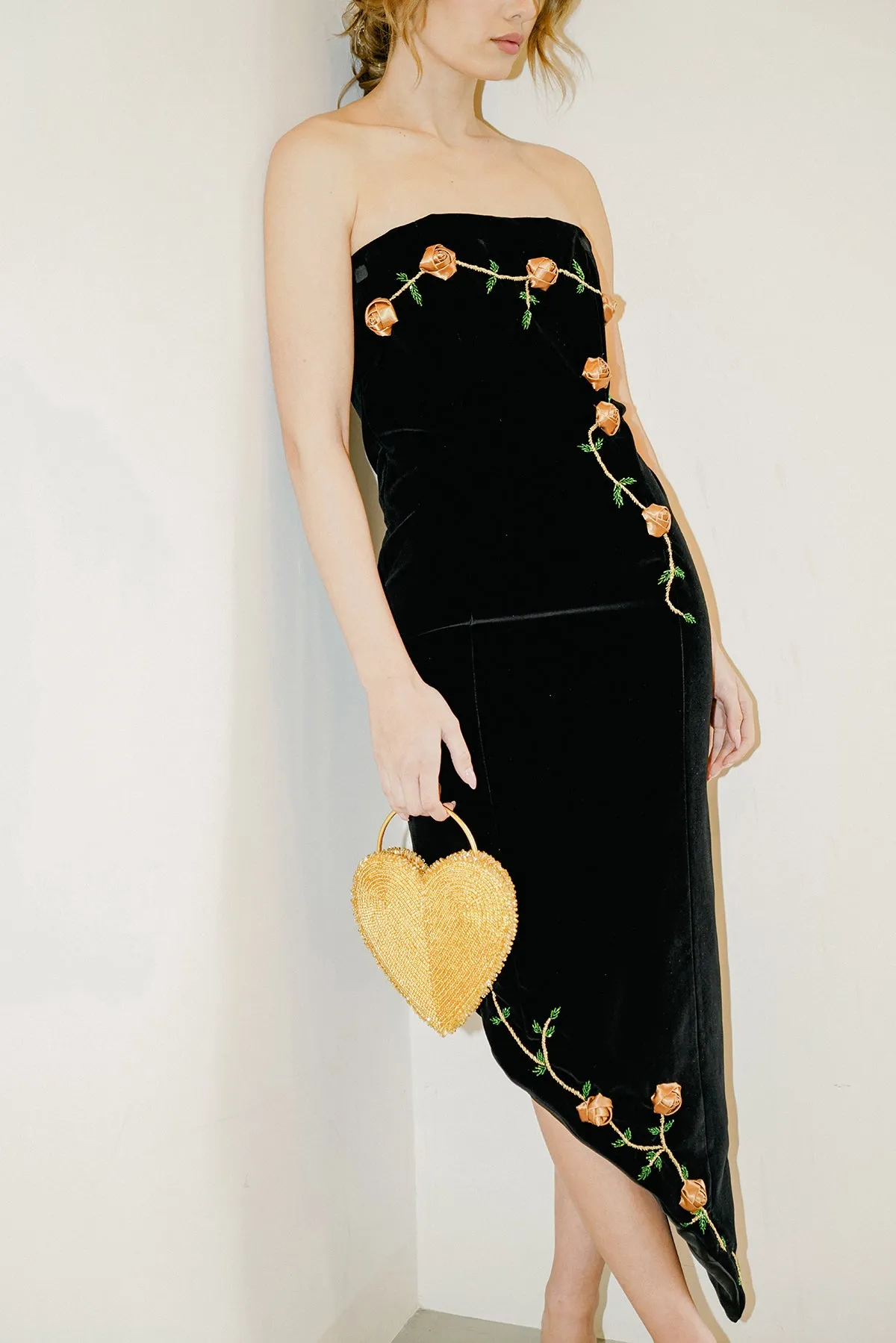 Rosette Velvet Dress Easy Mood