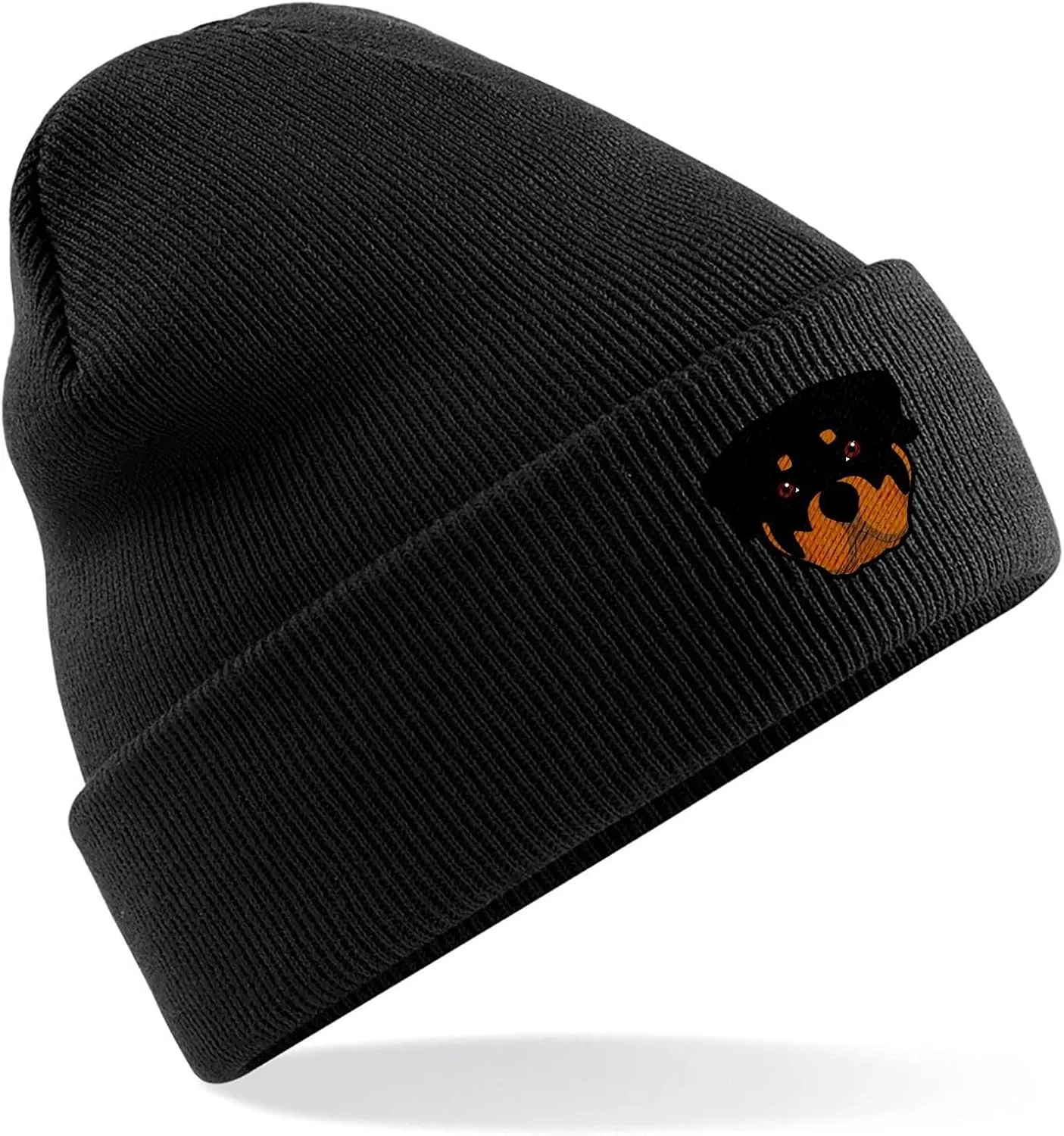 Rottweiler Beanie Knit Hat - Dog Lovers Gifts for Women - Winter Hats for Women Embroidered Rottie