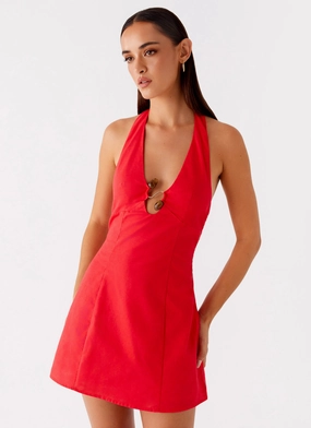 Relaxed Mood Roxe Mini Dress - Red