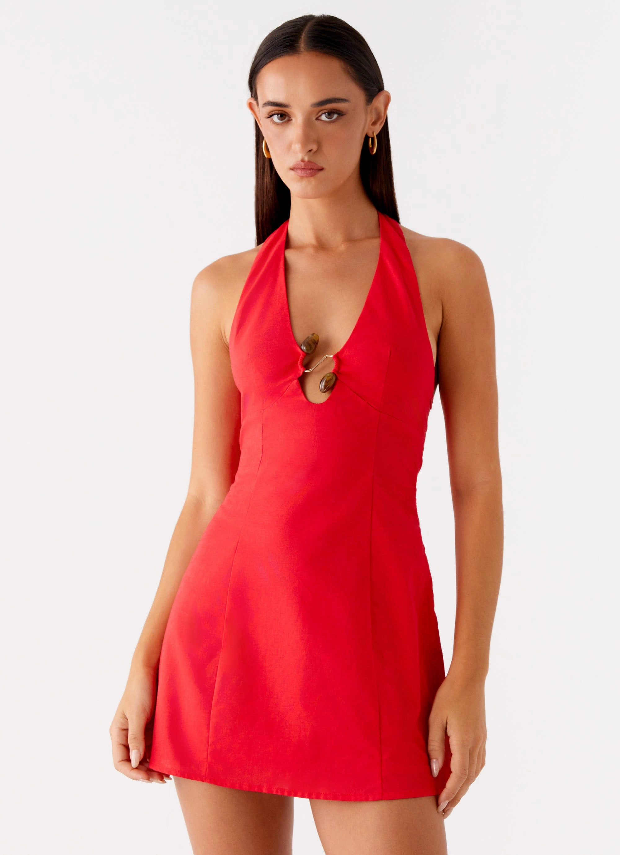 Roxe Mini Dress - Red Comfortable Design Resort-Wear