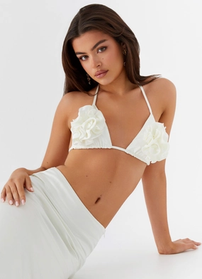 Comfortable Wear HeavyweightThermal Rosette Brallete - Ivory