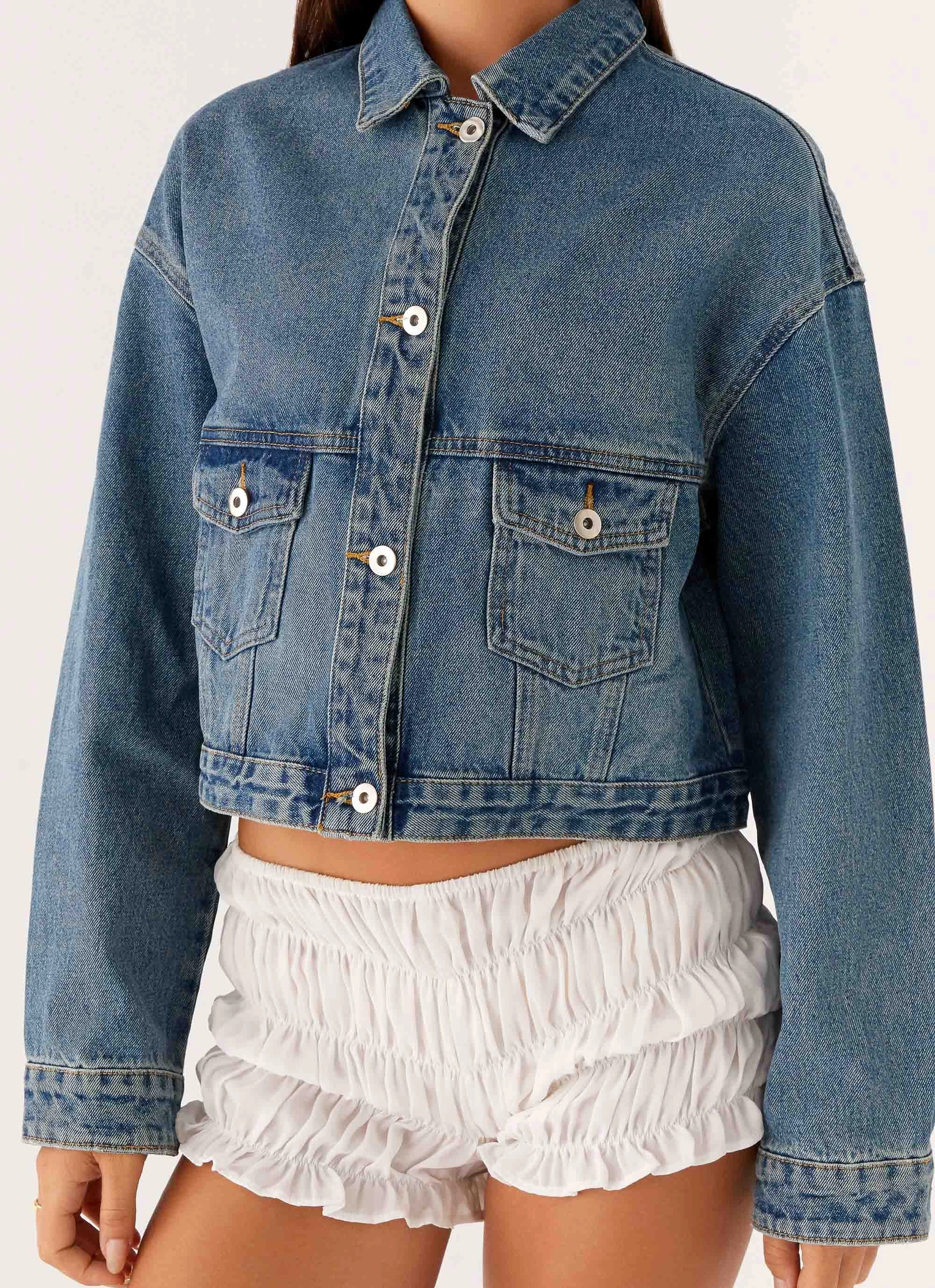 Kristy Oversized Denim Jacket - Blue Flexible Fit Wear Modern Minimal
