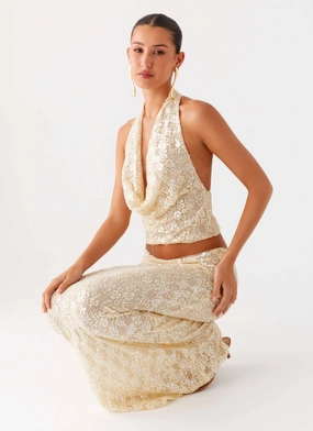 Bling It On Cowl Top - Ivory UV protection coating