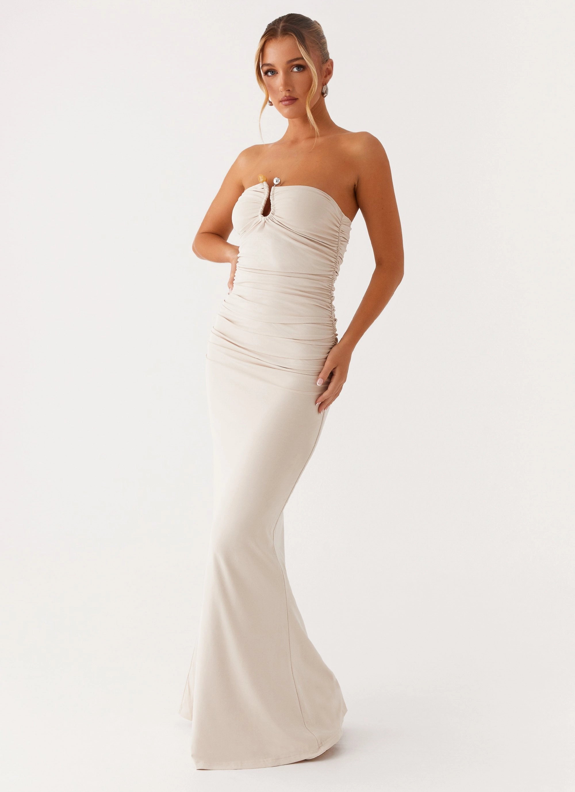 Rudy Maxi Dress - Ivory Soft Touch Comfortable Layering