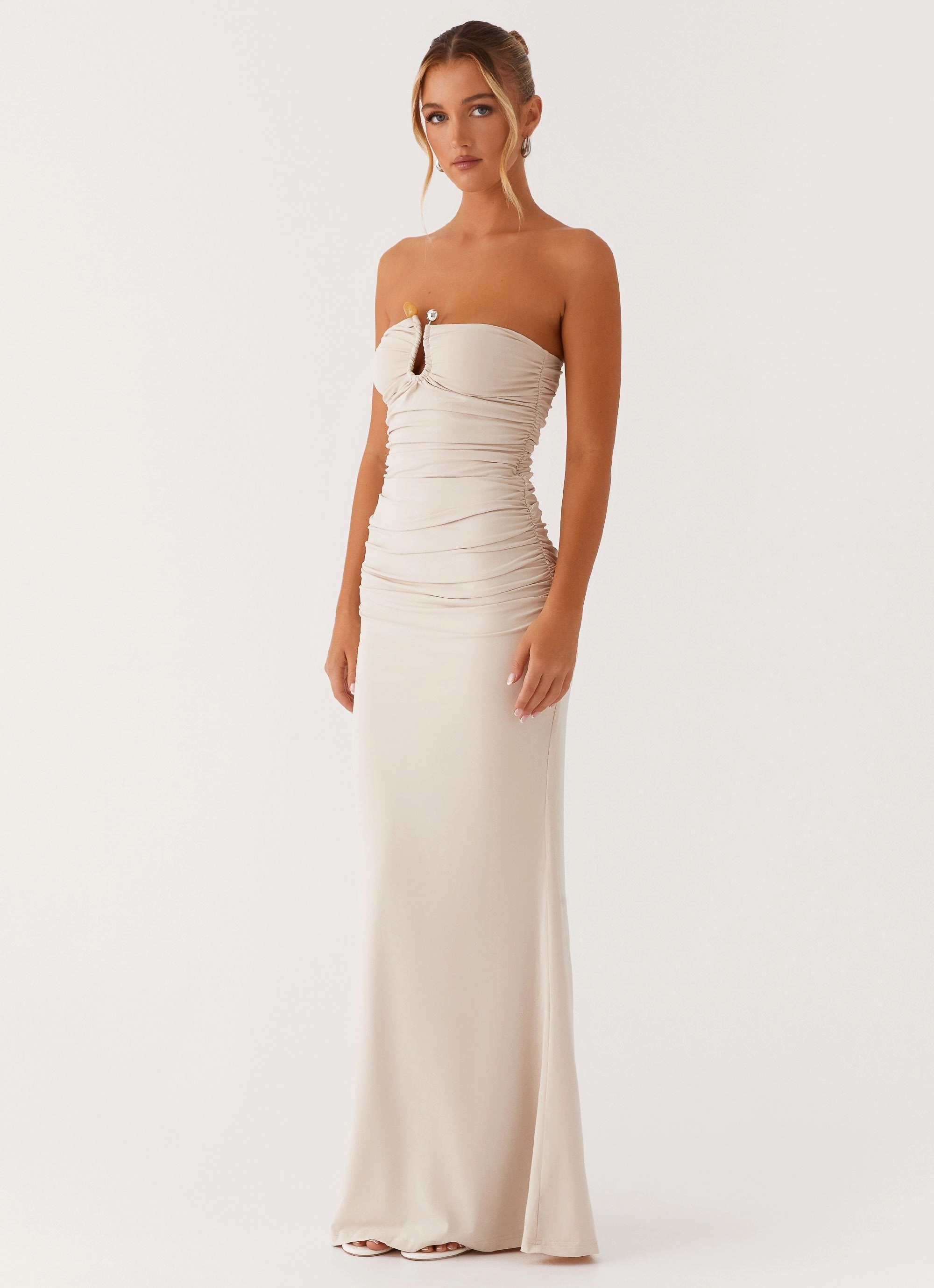 Rudy Maxi Dress - Ivory Minimal Cut