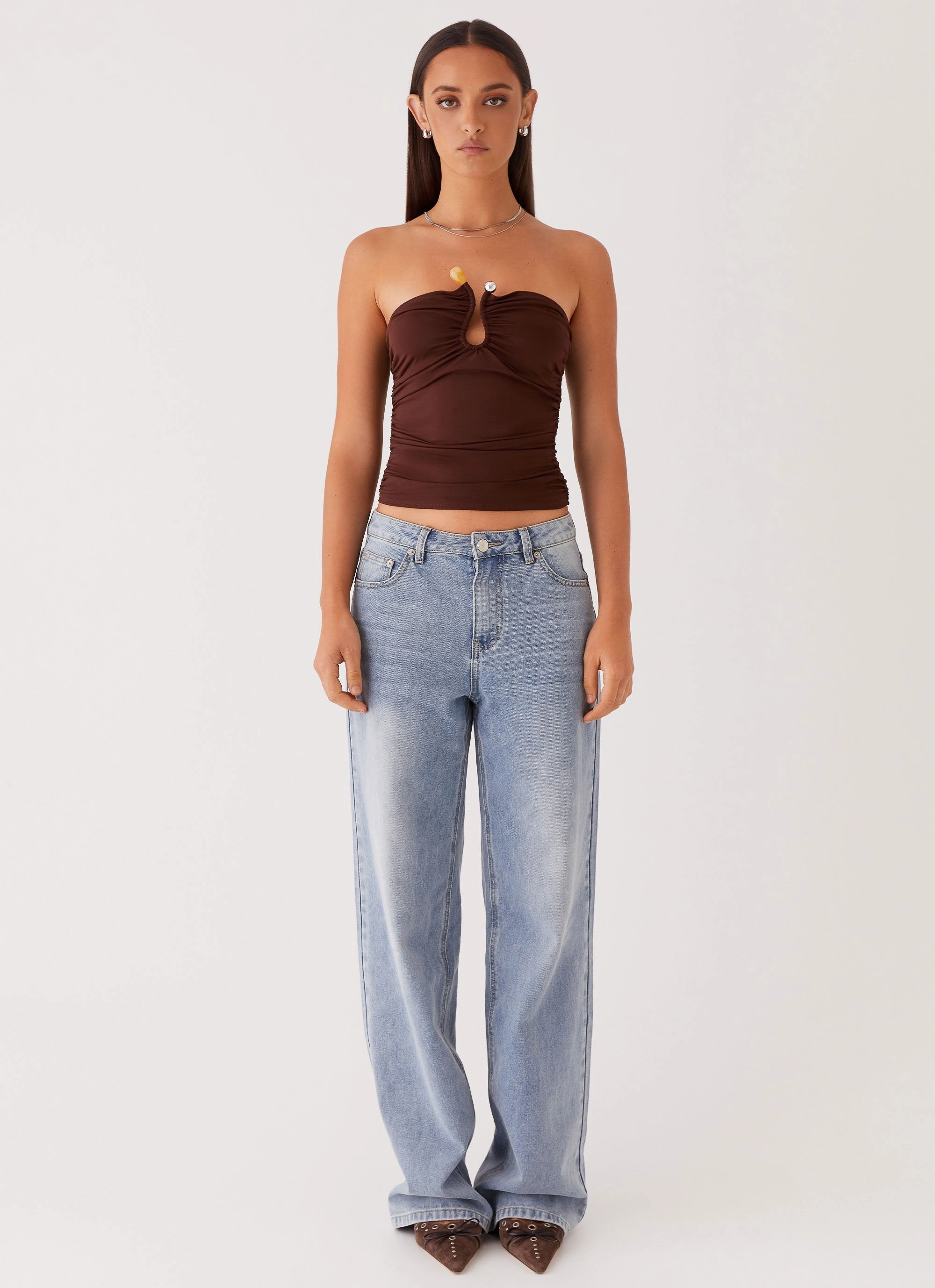 NonChafe Tag Placement Rudy Tube Top - Brown
