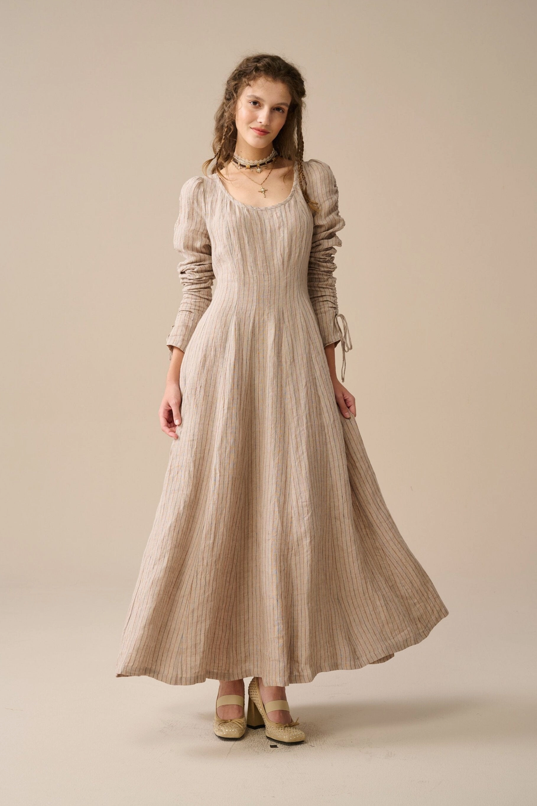 Windproof coating Multi Use Crystal 17 | Victorian maxi linen dress