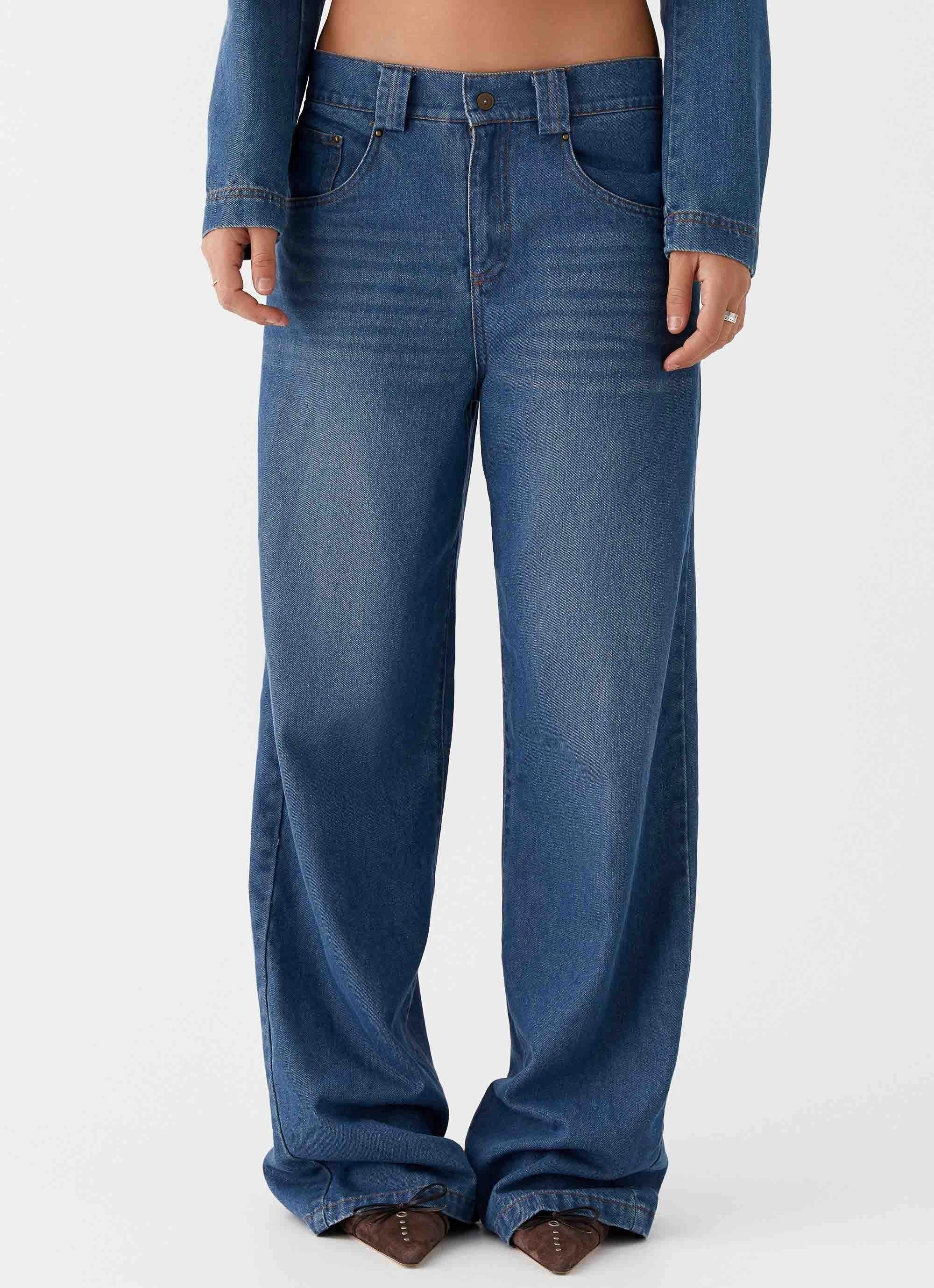 Ride Elegant Baggy Jeans - Vintage Blue Wash Form Fit Comfort