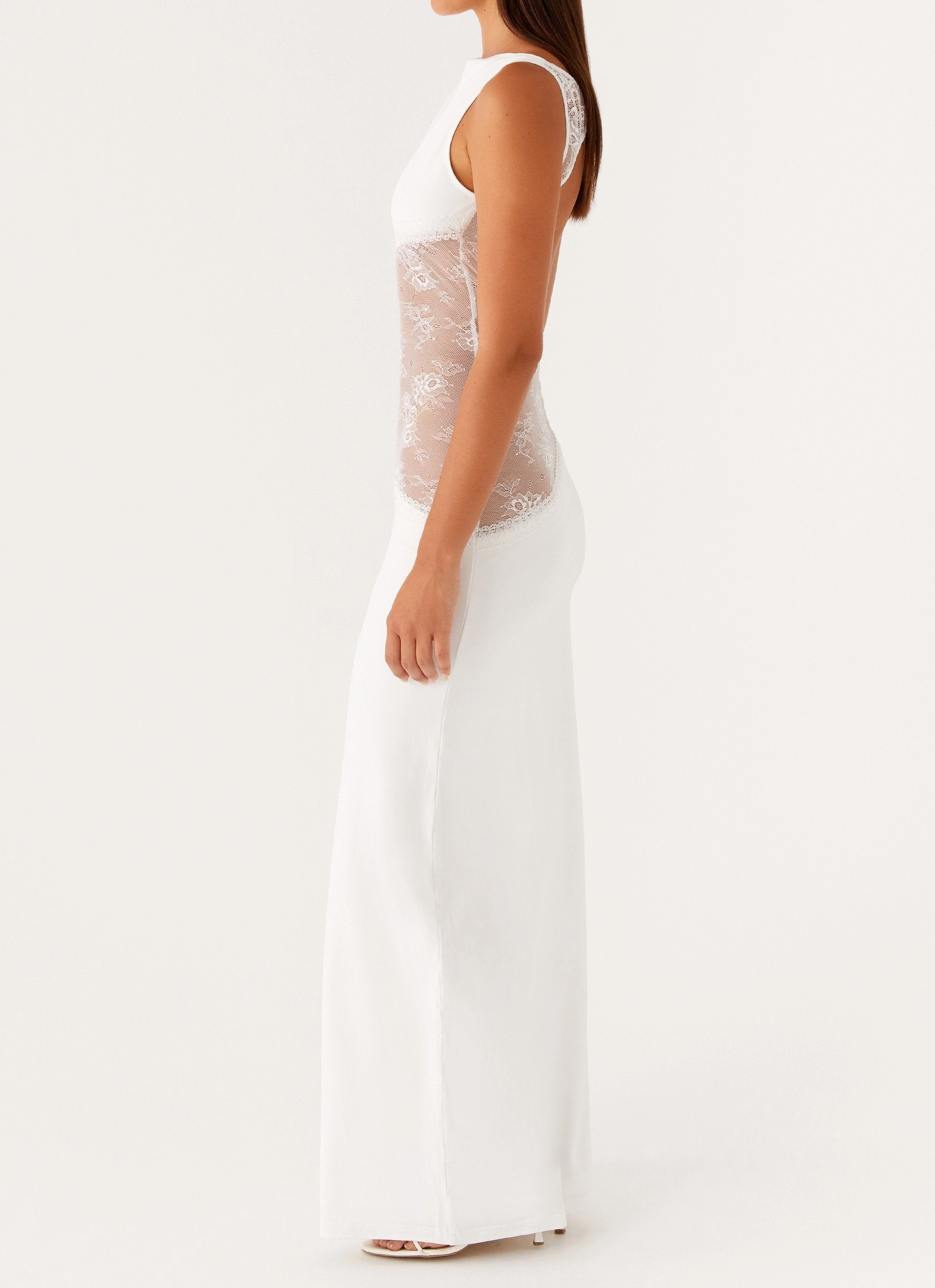 Lucinda Maxi Dress - White Halter-Neck