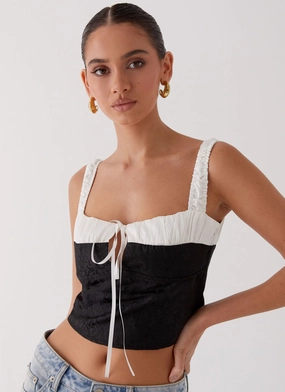 BreathableMeshPanels Ryder Bustier Top - Black