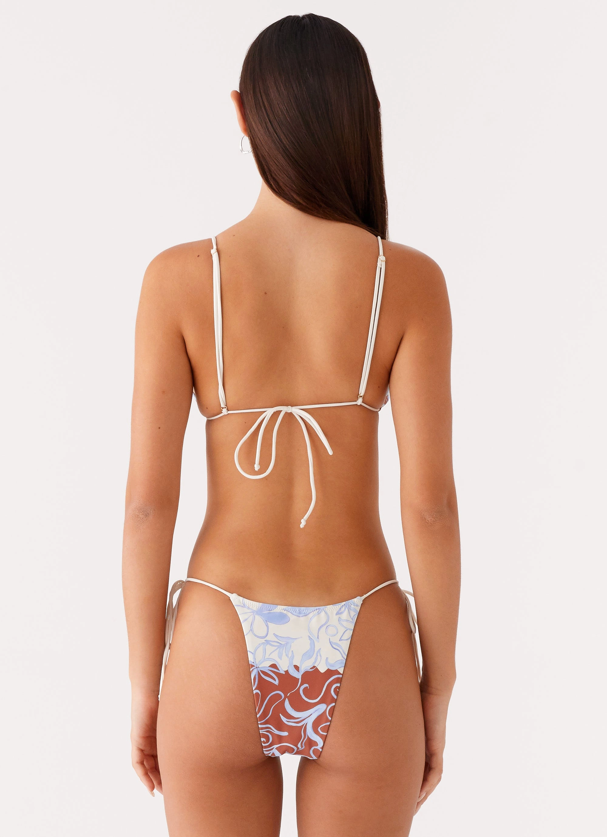 Ryland Bead Bikini Top - Bloom Wave Print Wide Coverage Waistband