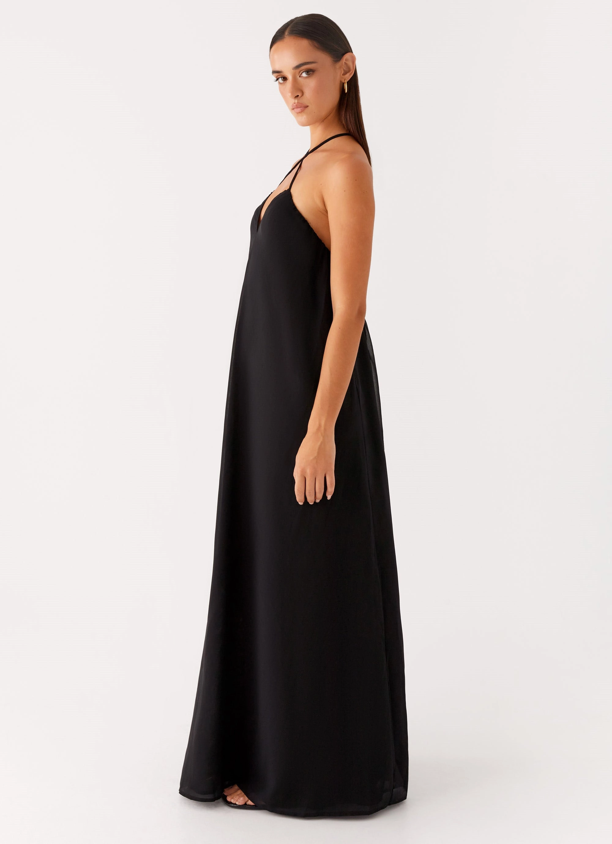 Gender Inclusive Soft Weave Saba Maxi Dress - Black