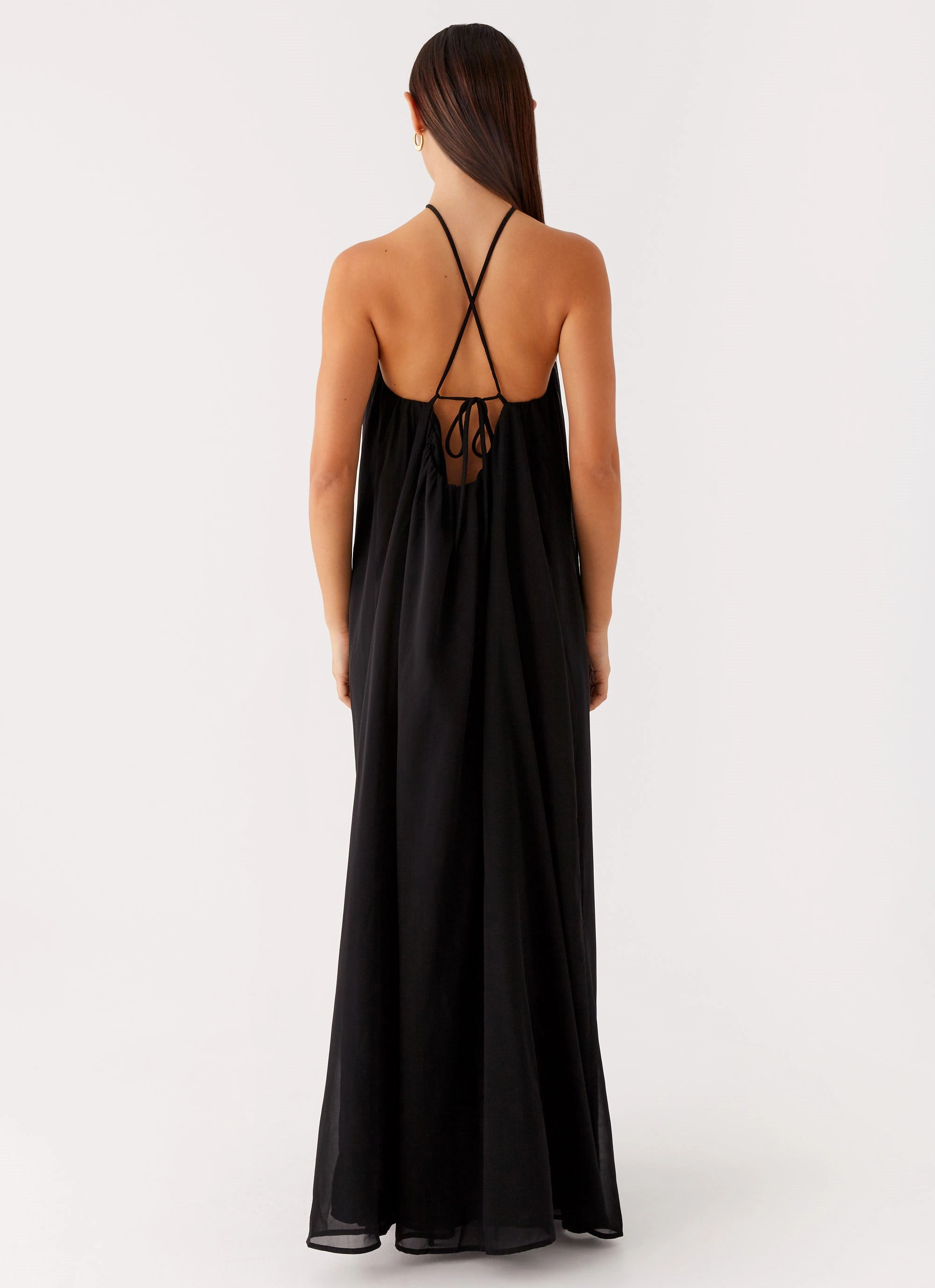 Celebrity-Inspired Saba Maxi Dress - Black