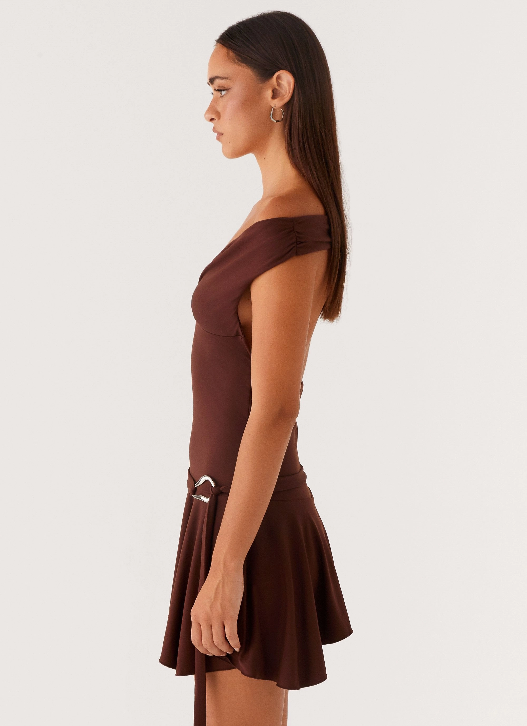 Saffira Mini Dress - Chocolate Elastic Fit