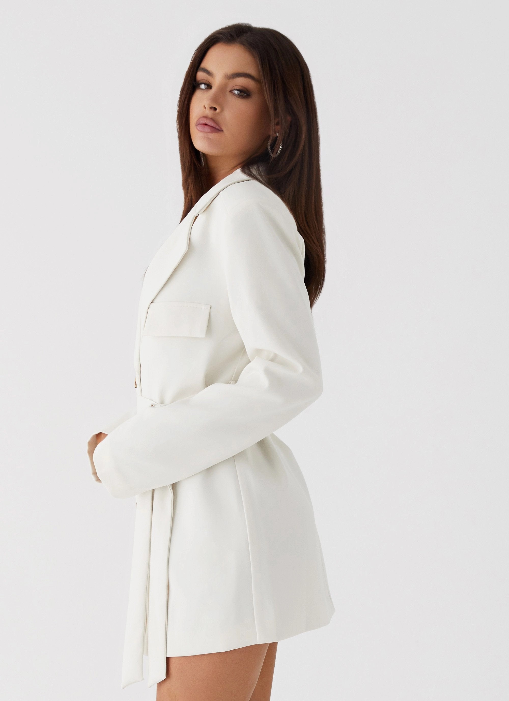 All Fit Style Safia Blazer Mini Dress - White