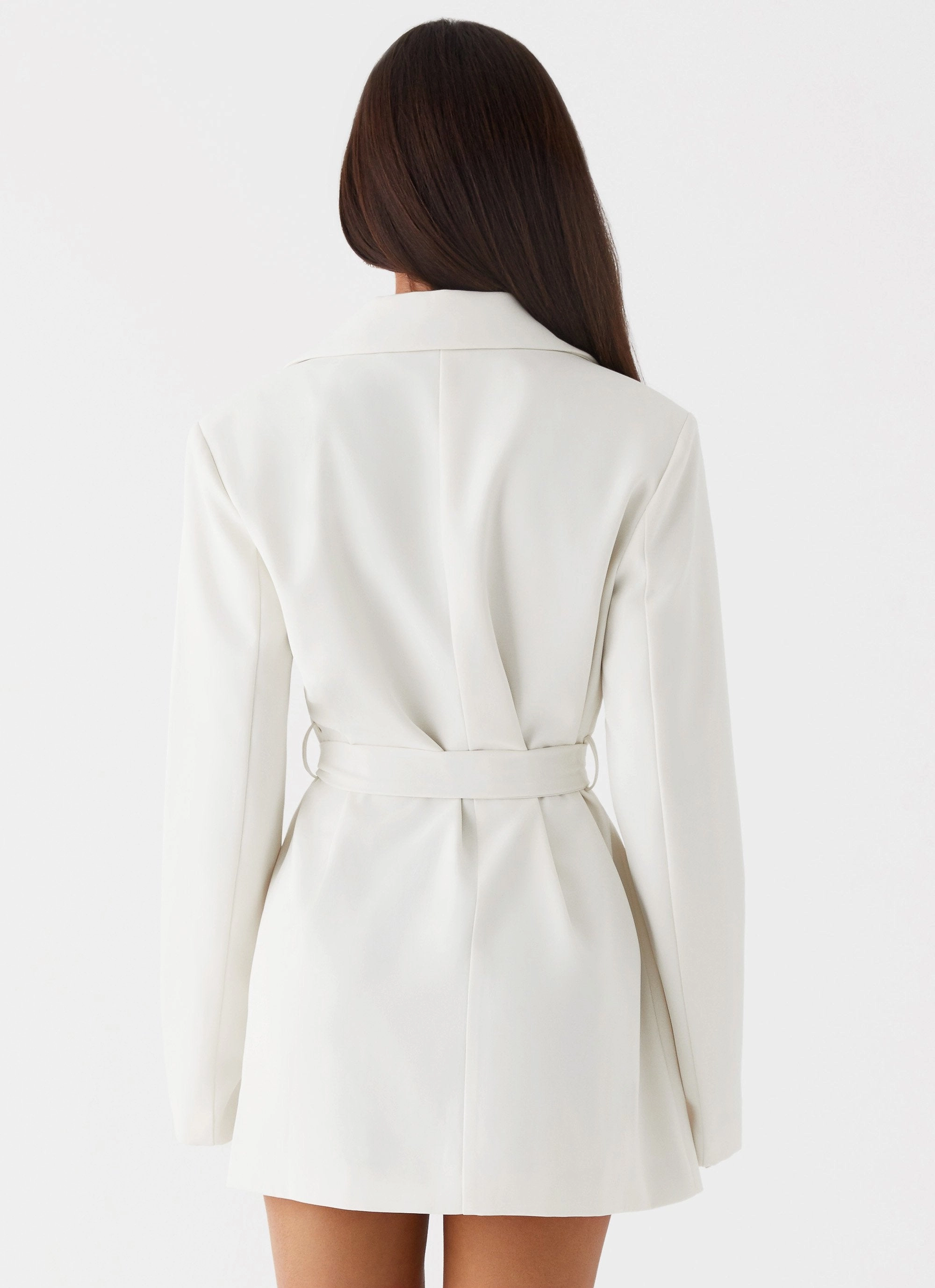 Safia Blazer Mini Dress - White Texture Soft Fitted Base
