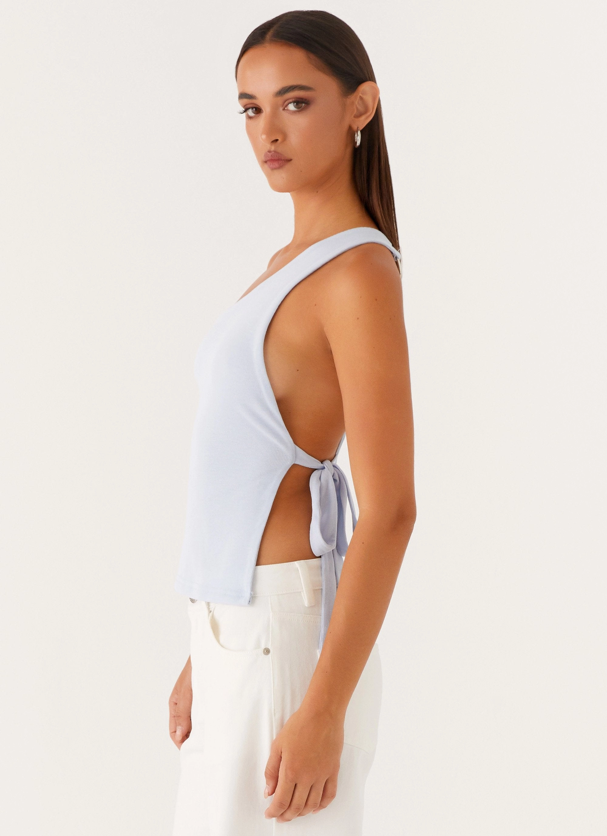 Safiya One Shoulder Top - Blue BondedHemline