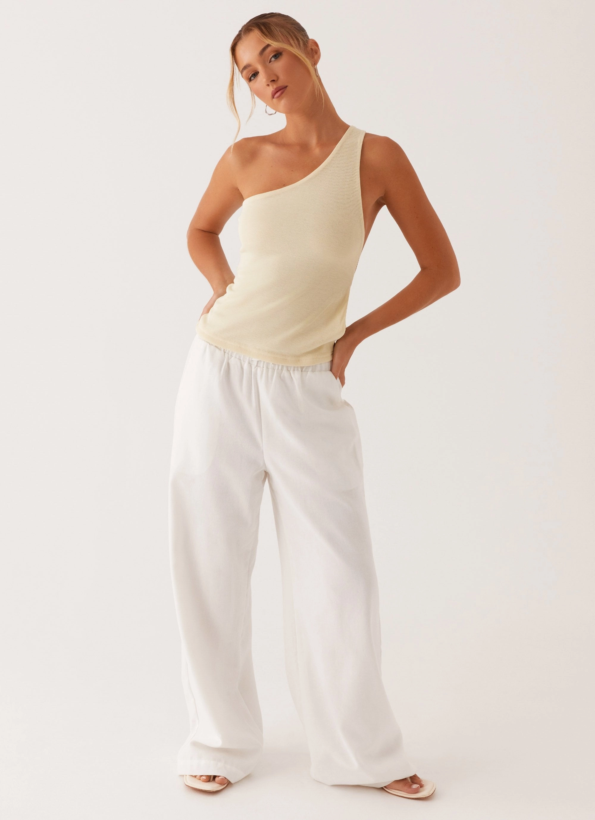 RollUpSleeves Safiya One Shoulder Top - Yellow