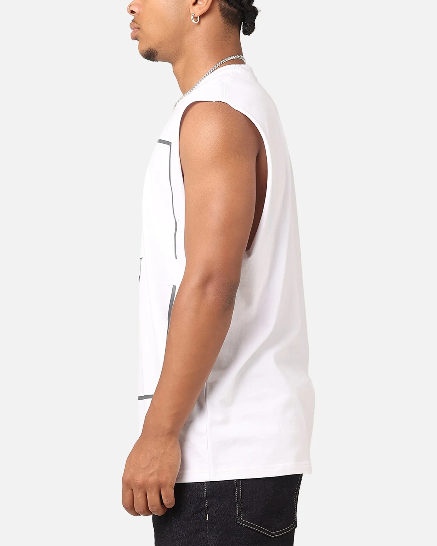 Saint Morta Division Oversized Muscle T-Shirt White/Black