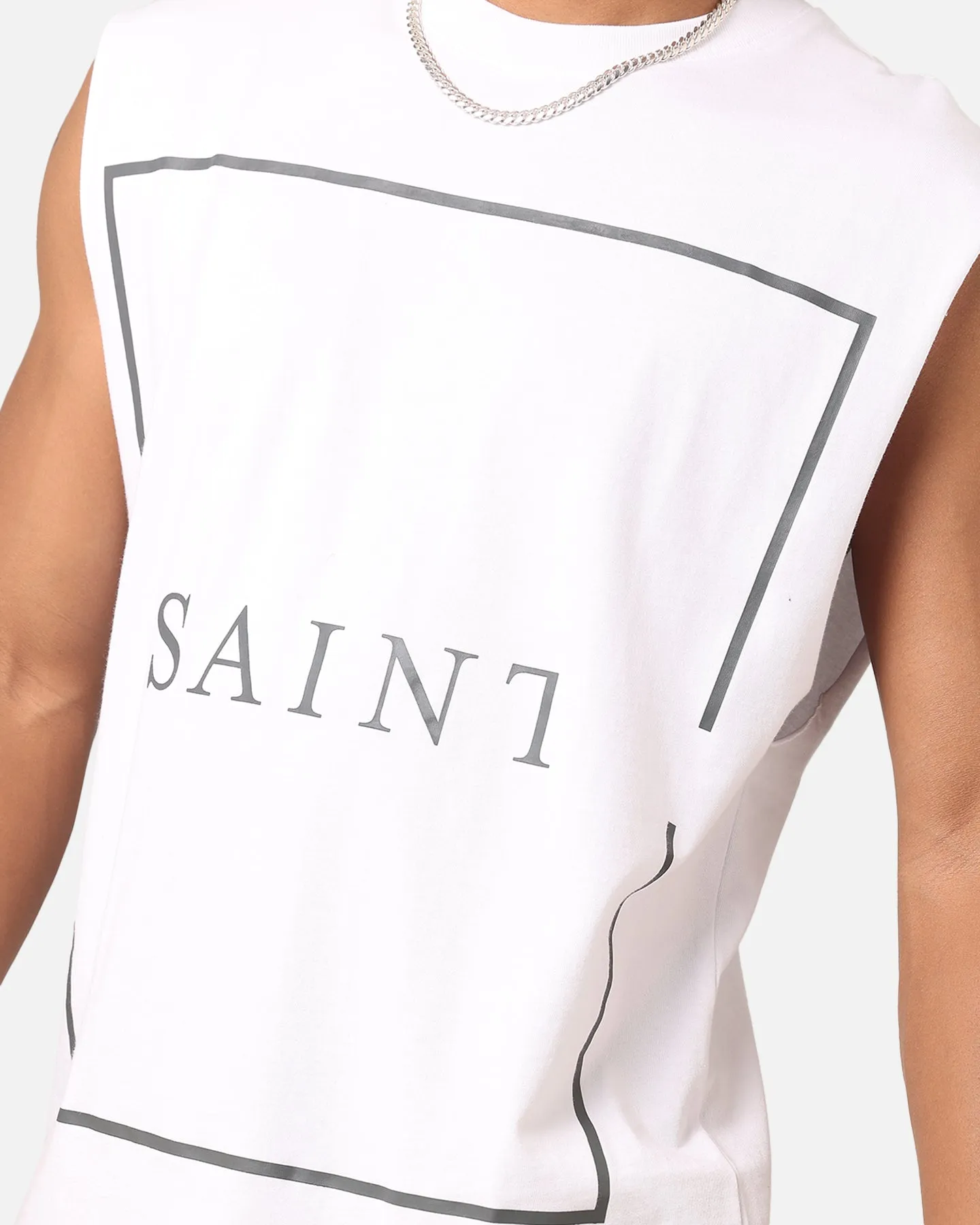 Saint Morta Division Oversized Muscle T-Shirt White/Black