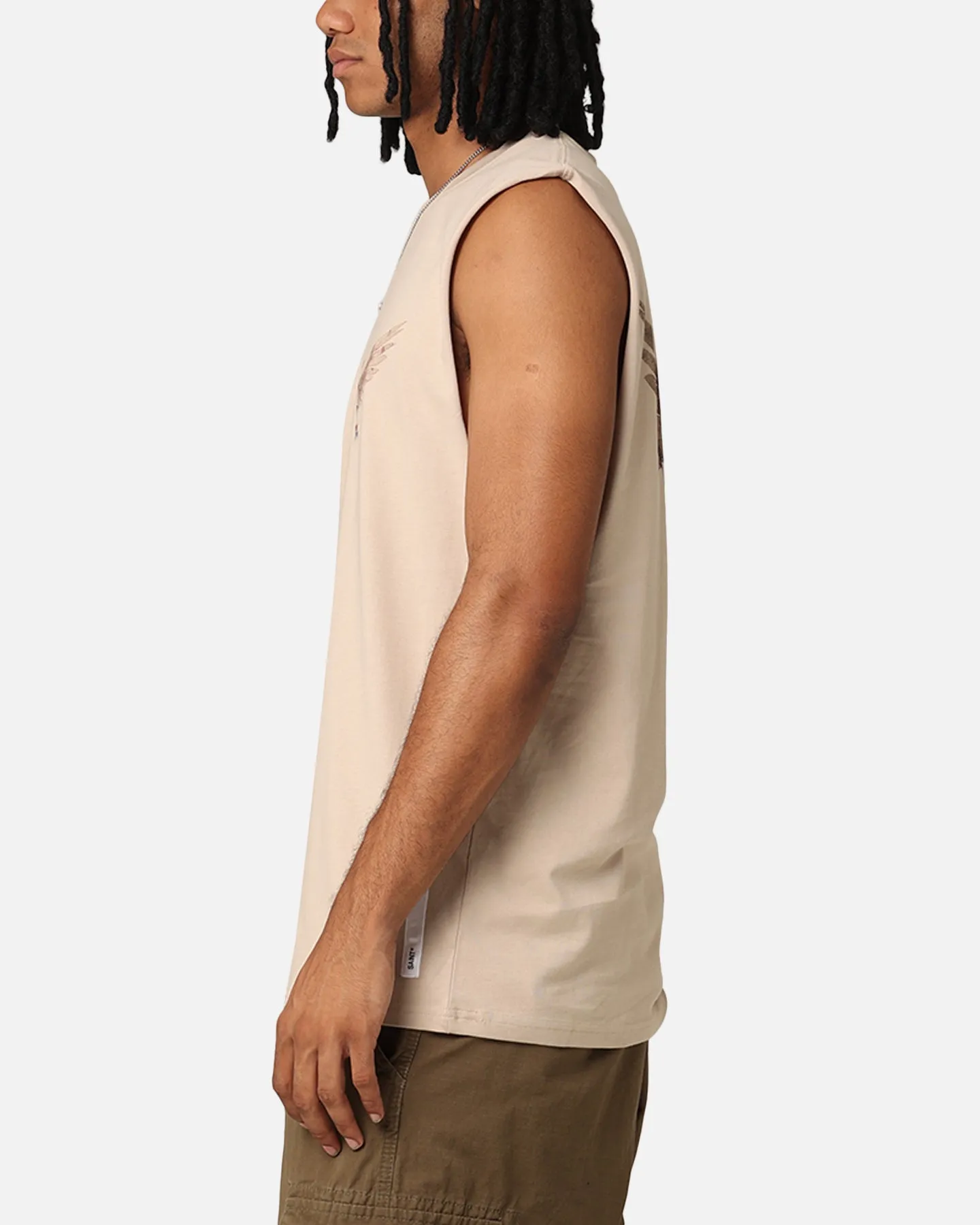Saint Morta Momento Mori Oversized Muscle T-Shirt Stone