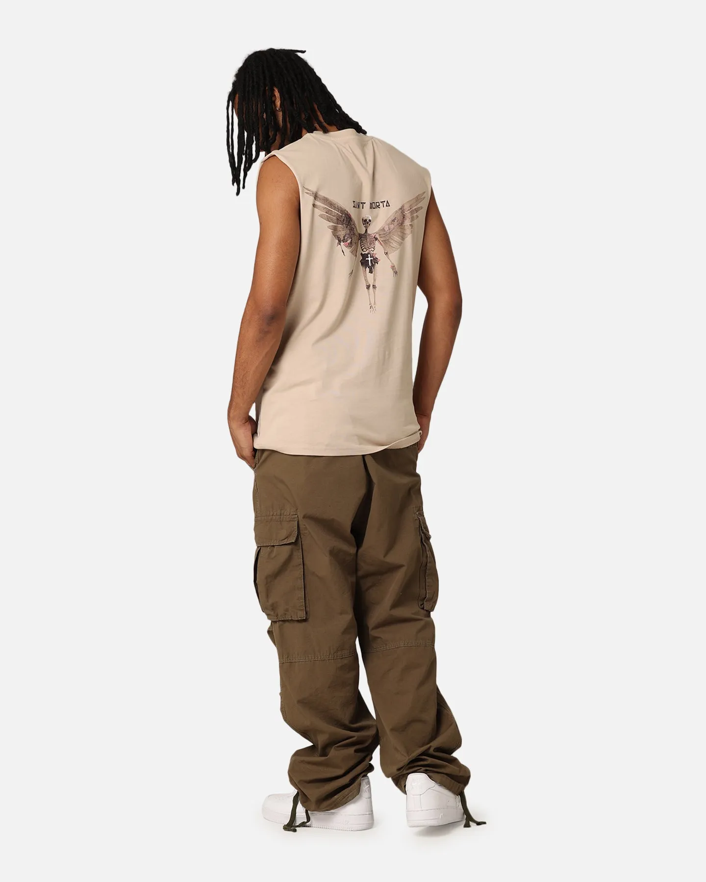 Saint Morta Momento Mori Oversized Muscle T-Shirt Stone
