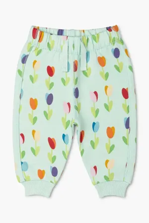 SALE - Sporty Sweatpants_Tulips on Light Blue