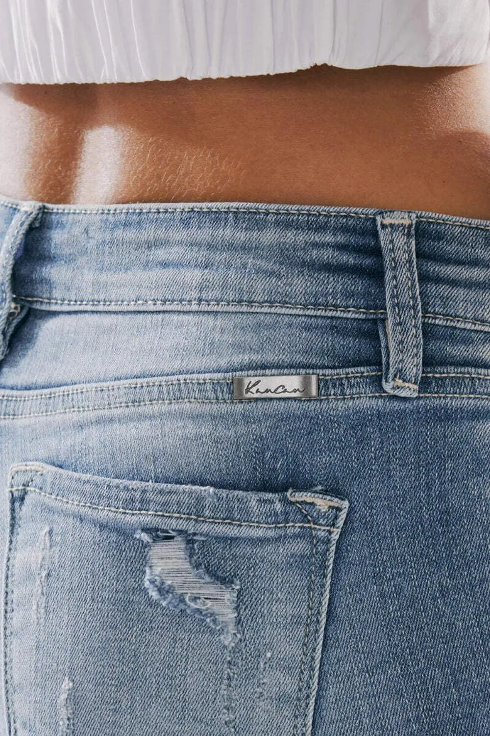 SALT TREE Kancan - Jeans Mid-Rise Distressed Skinny Jeans - KC8373M-NV