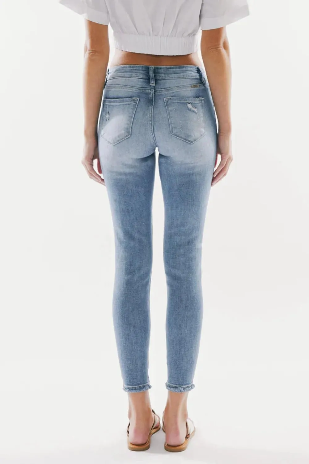 SALT TREE Kancan - Jeans Mid-Rise Distressed Skinny Jeans - KC8373M-NV